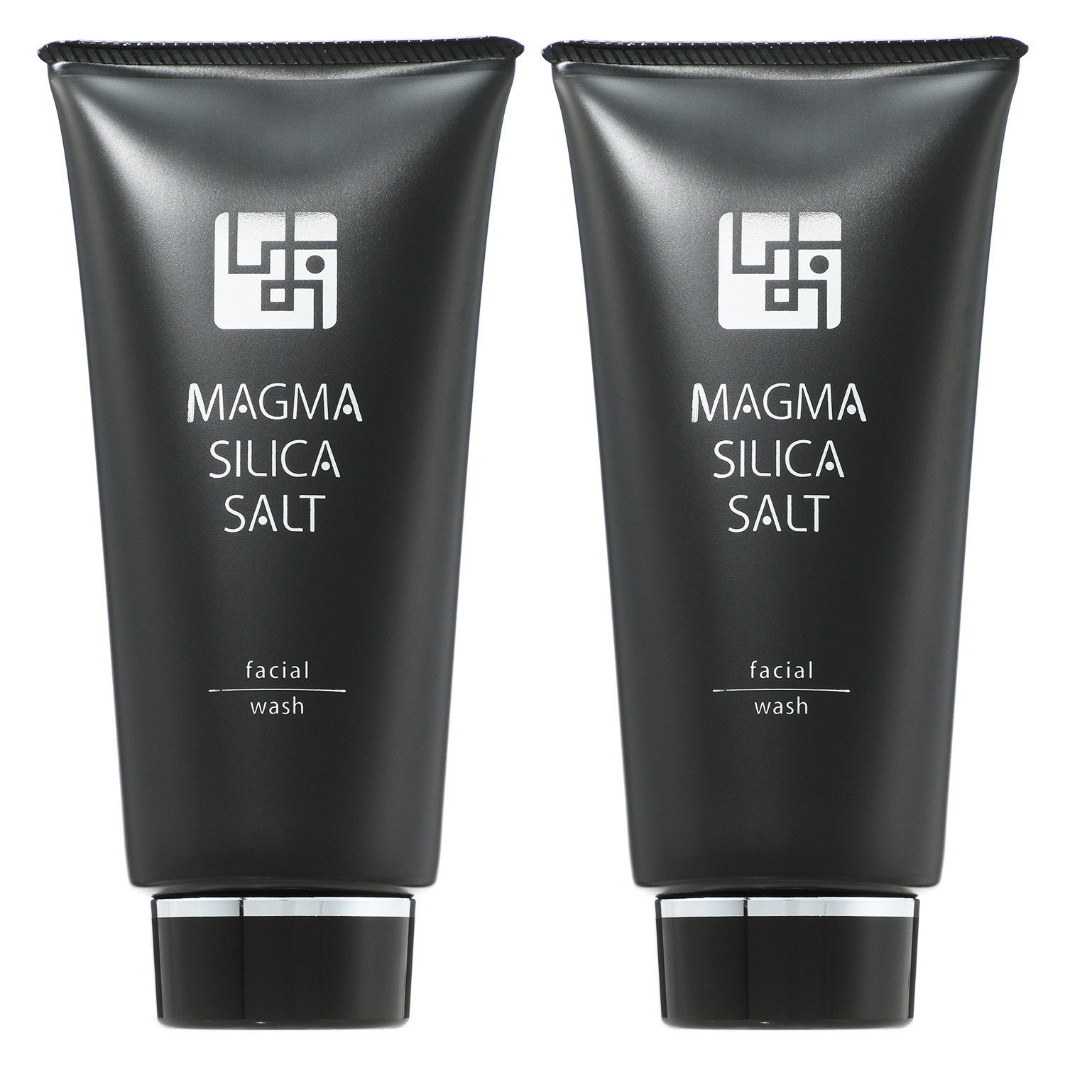 マグマシリカソルト 美容ソルト＆ ブラックシリカ＆ マグマパウダー配合！ しっとりつるすべ肌へ導く フェイシャルウォッシュ ２本セット 