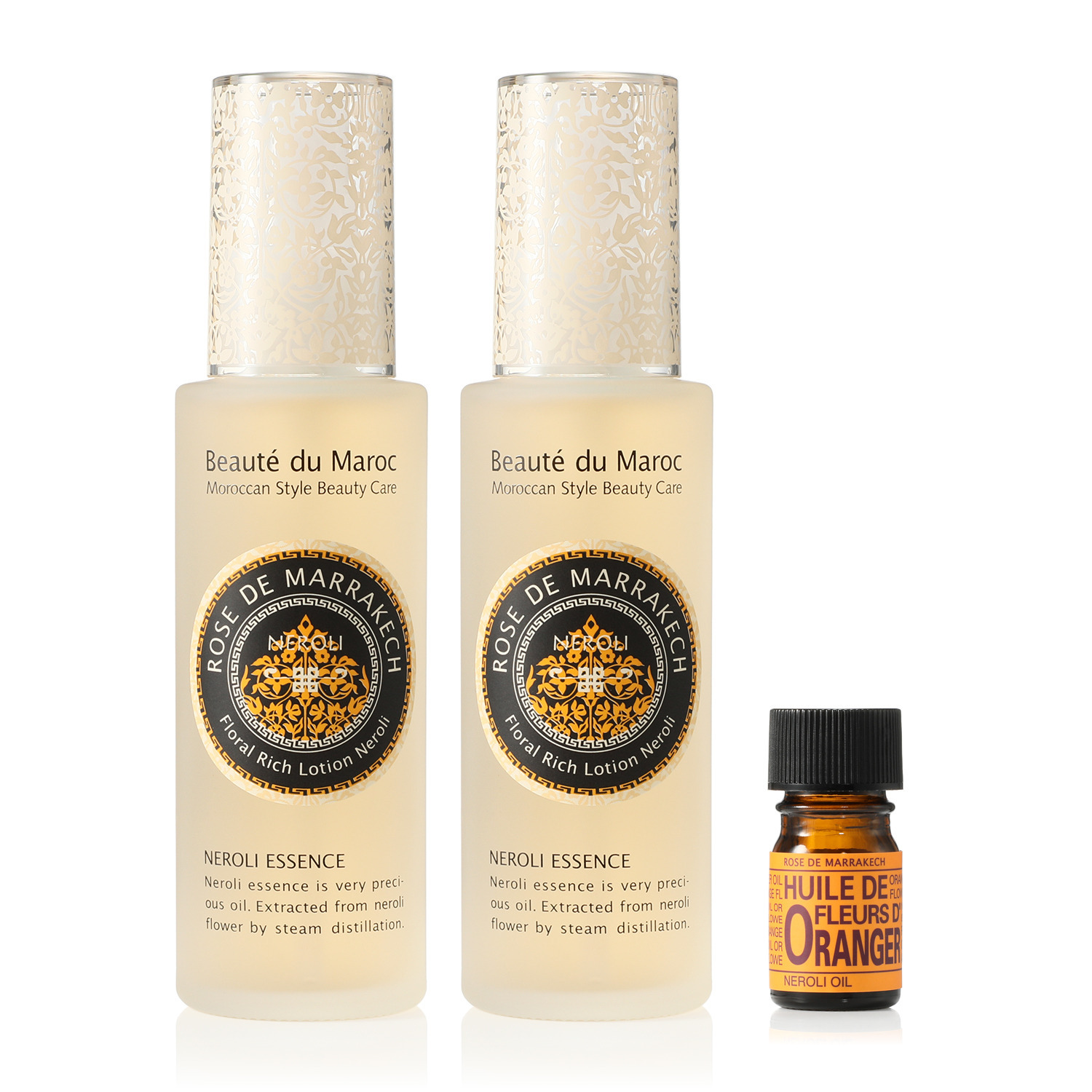 ローズ・ド・マラケシュ 美容成分９７％ 水分と油分を補い保つ 潤いと香りに満ちた美容水 新フローラル リッチローション　ネロリ ２本特別セット