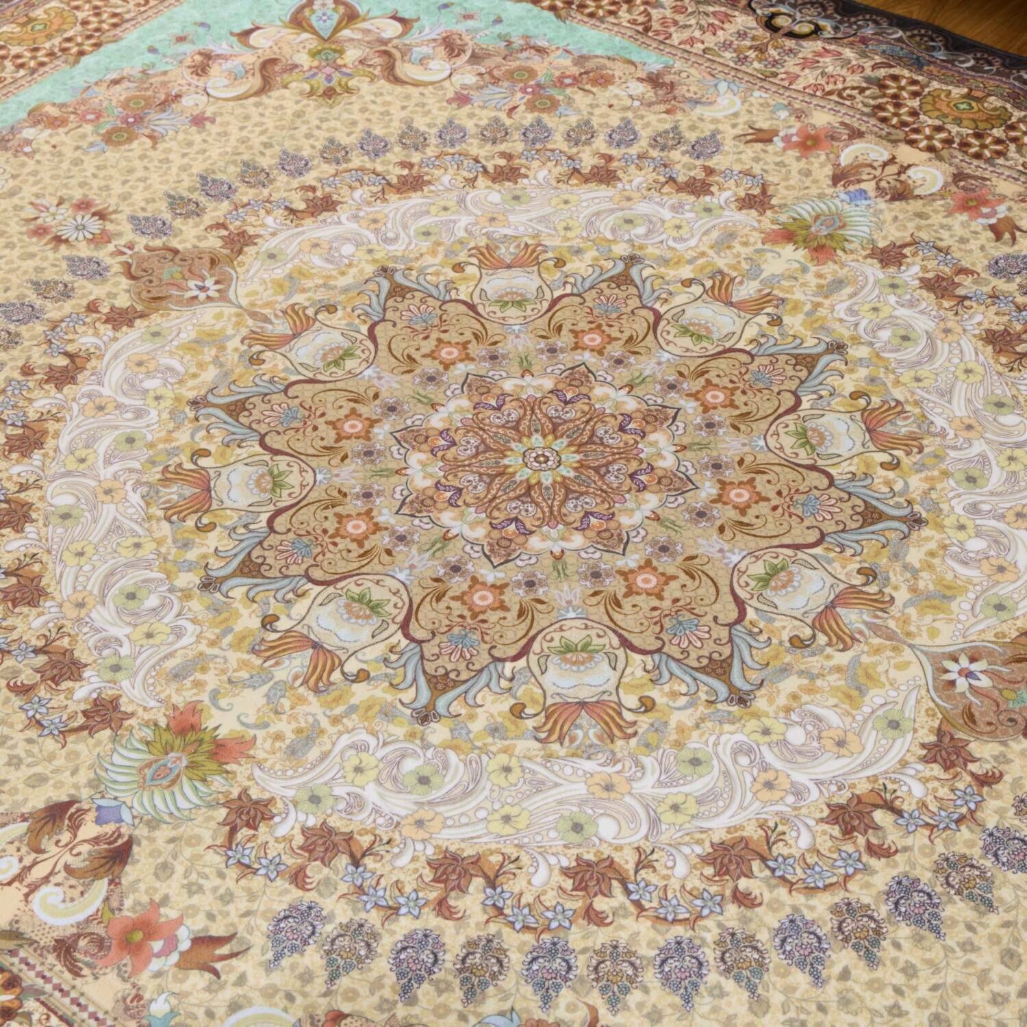 はっ水加工 ペルシャンデザイン ウールタッチカーペット “リオネッタ” ＜１９０×２４０ｃｍ＞