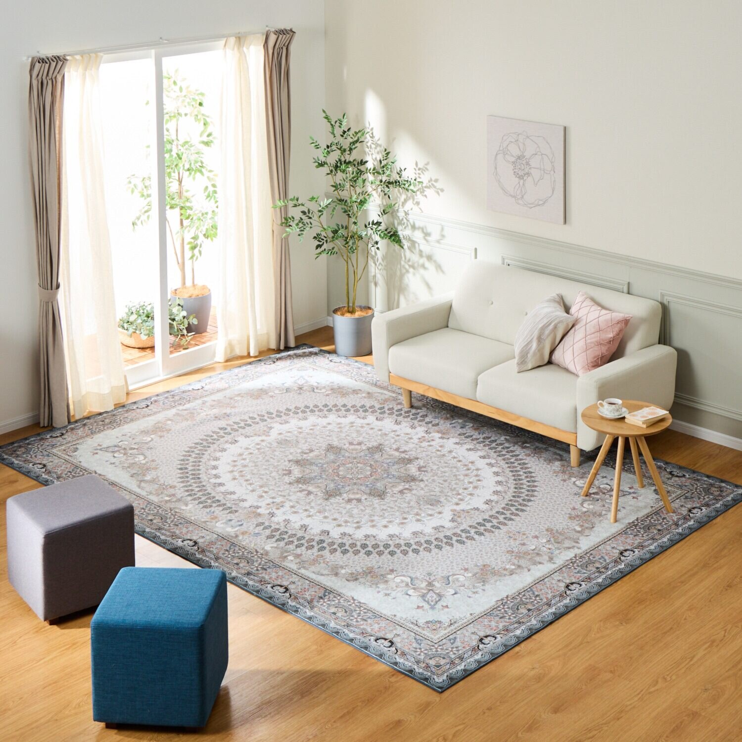 はっ水加工 ペルシャンデザイン ウールタッチカーペット “リオネッタ” ＜２３０×３２０ｃｍ＞