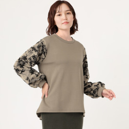 ダジュール 袖フロッキープリント チュニック