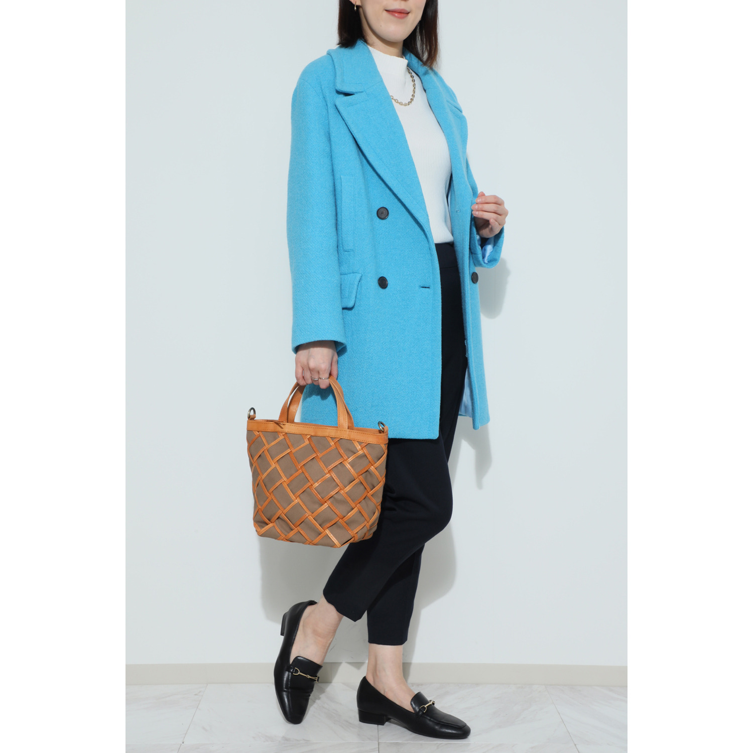 ズッケロ レザートリムキャンバス ２ウェイメッシュバッグ