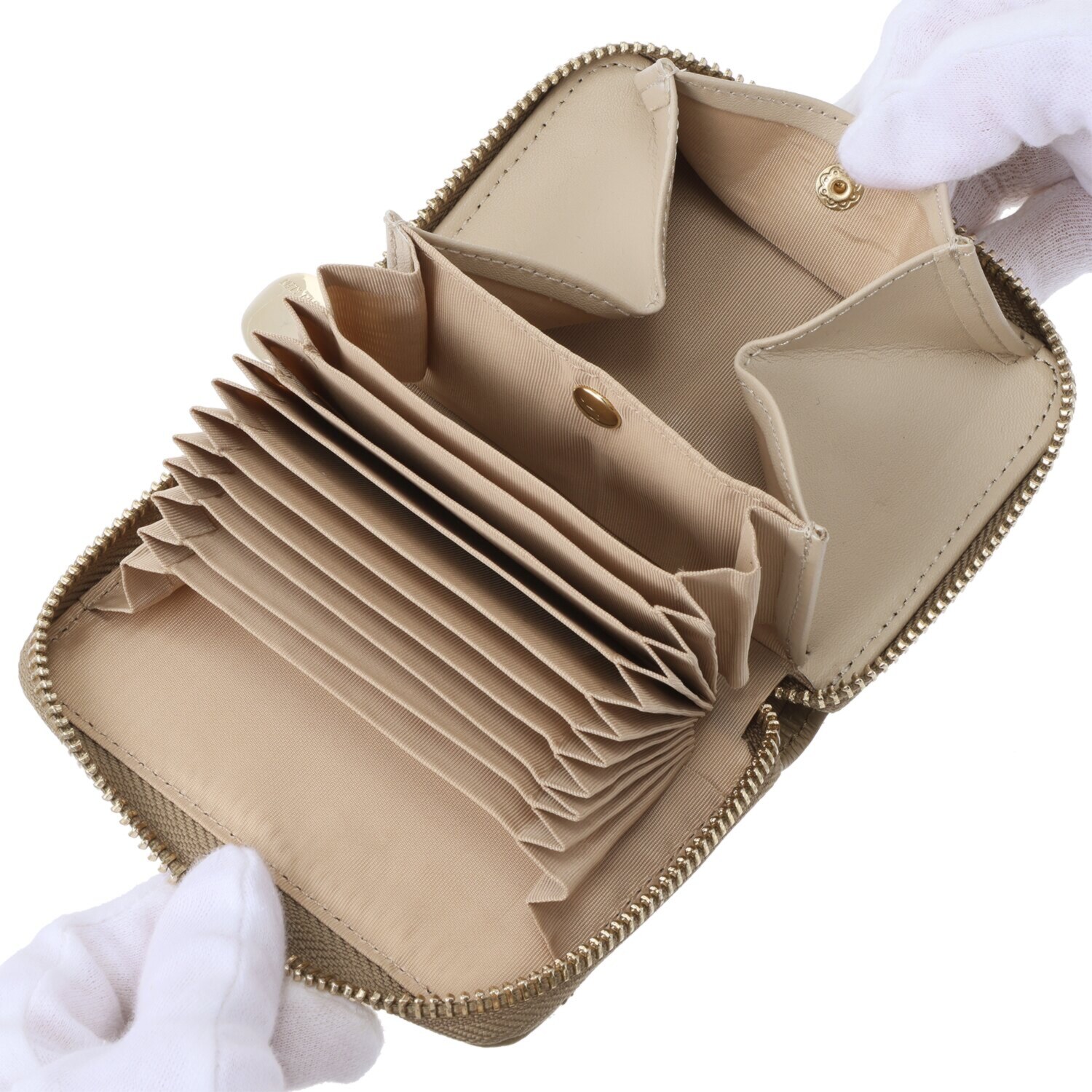 ミッシェル　クラン はっ水 牛革シュリンク型押し ラウンドコインケース