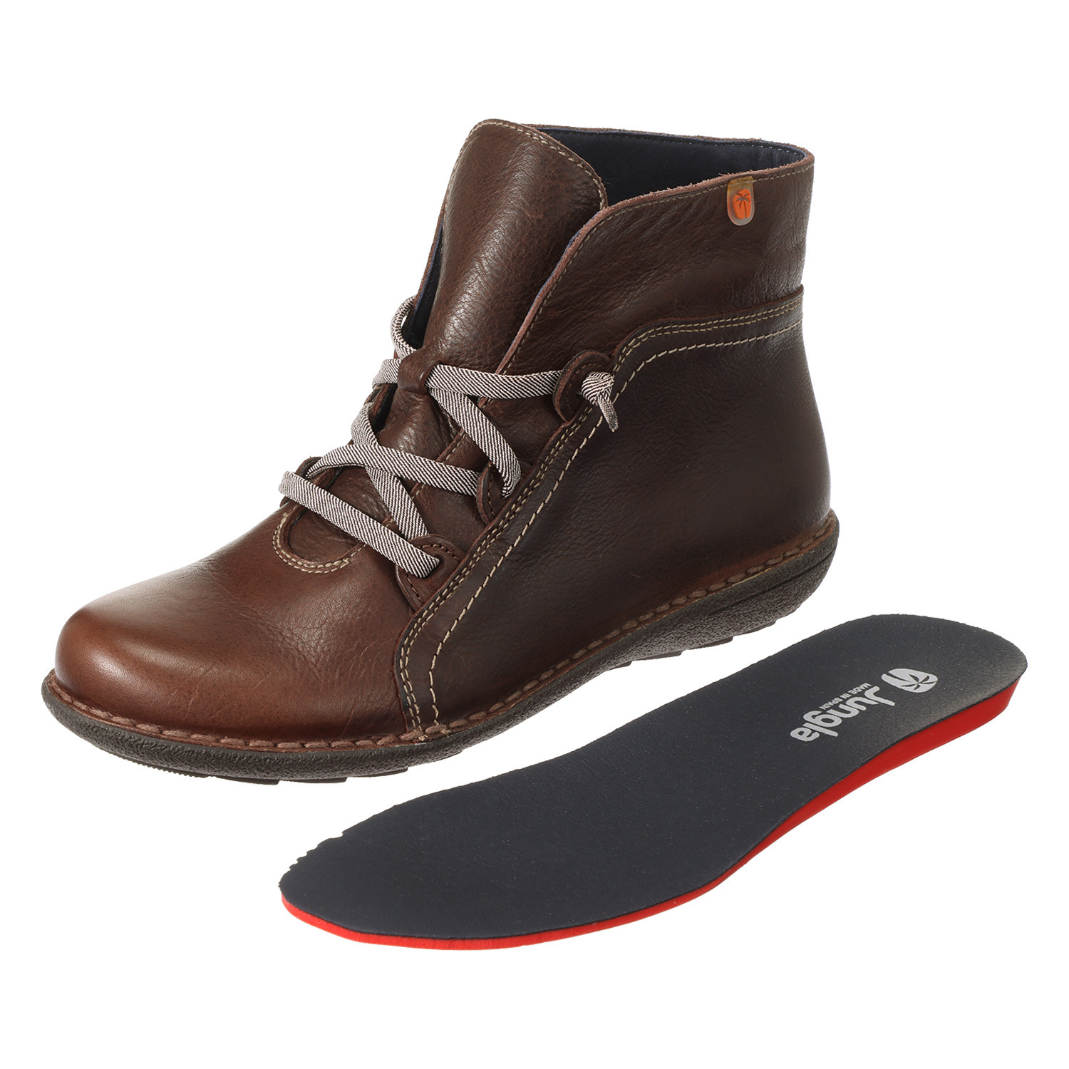 ジャングラ ＜スペイン製＞ 着脱簡単　牛革 レースアップ ショートブーツ