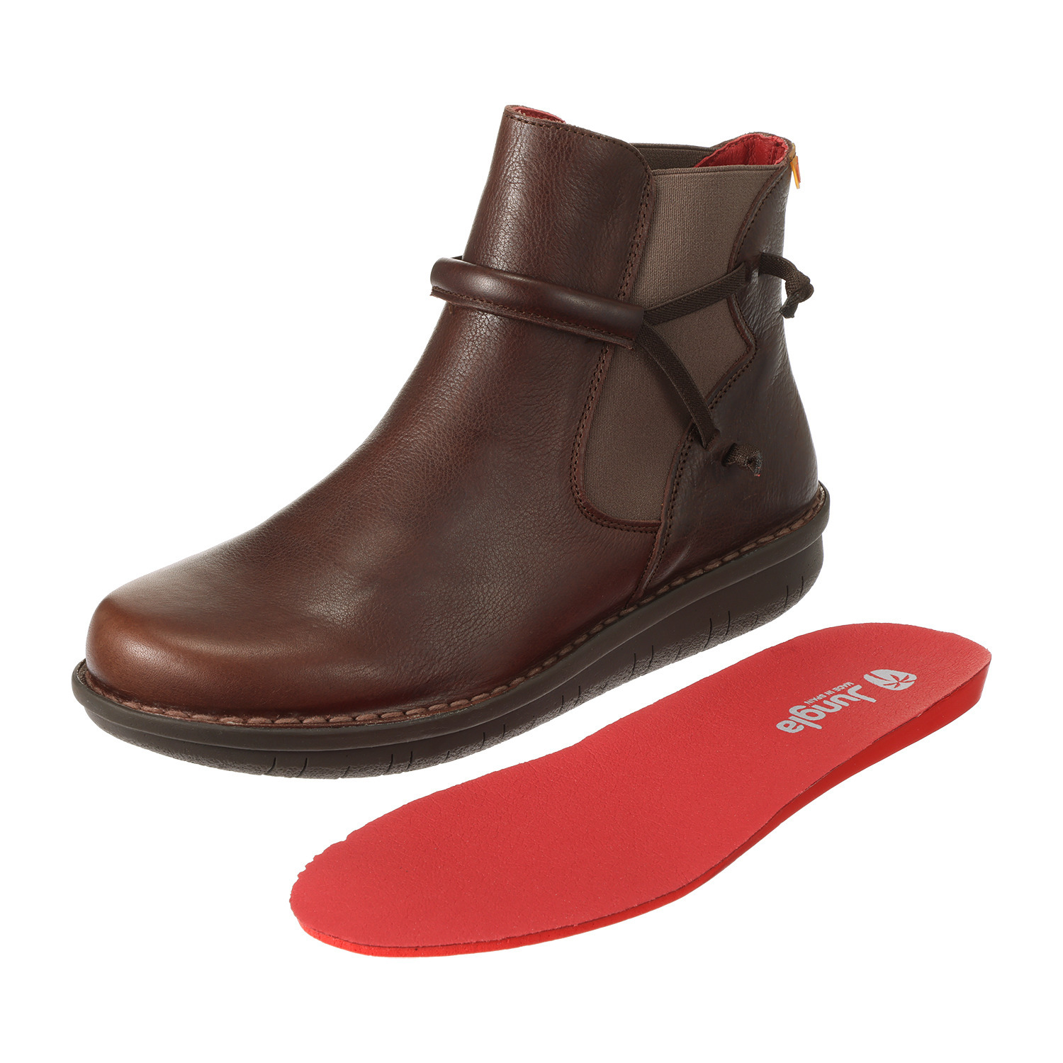 ジャングラ ＜スペイン製＞ 着脱簡単 牛革サイドゴア ショートブーツ