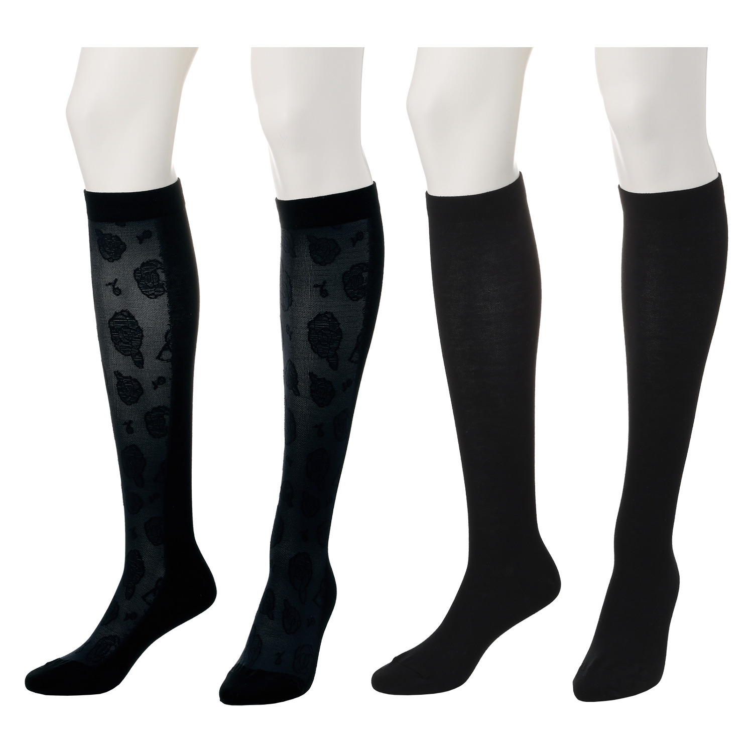 楽キュッと 日本製　独自の着圧設計 綿混ハイソックス ２足セット