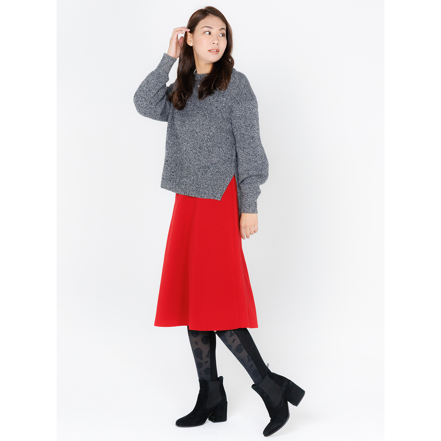 楽キュッと 日本製　独自の着圧設計 綿混ハイソックス ２足セット