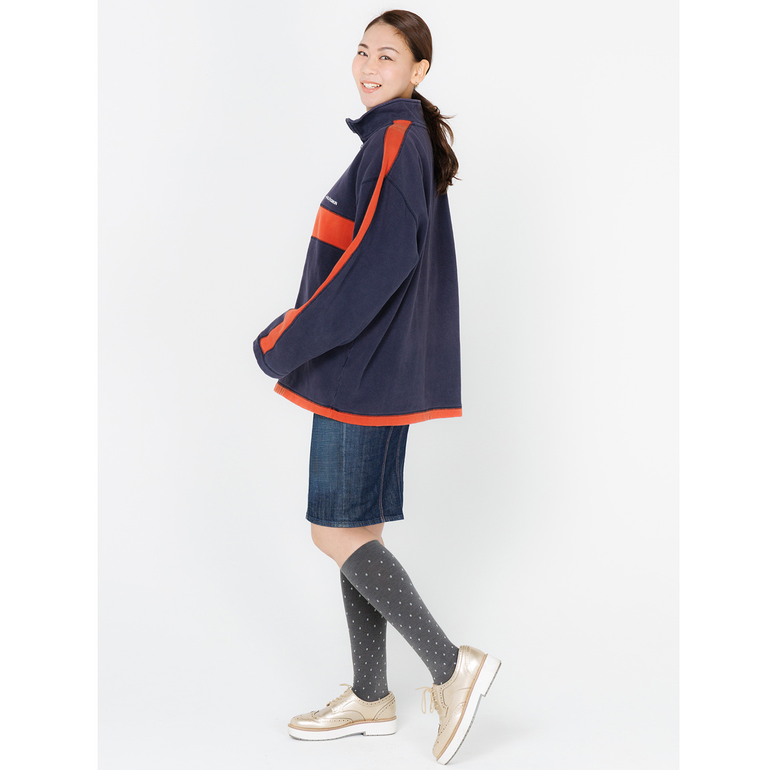 楽キュッと 日本製　独自の着圧設計 綿混ハイソックス ２足セット