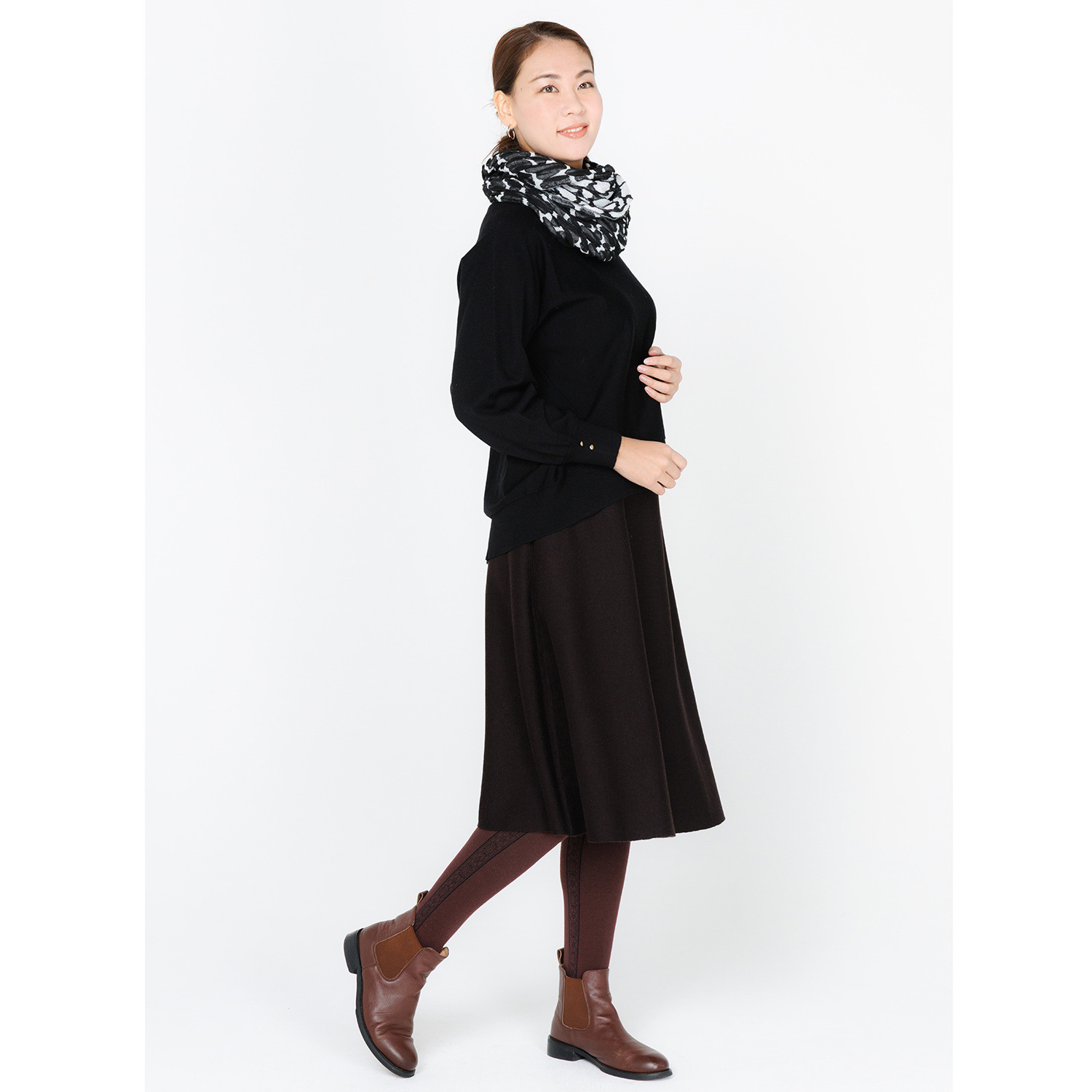 楽キュッと 日本製　独自の着圧設計 綿混ハイソックス ２足セット