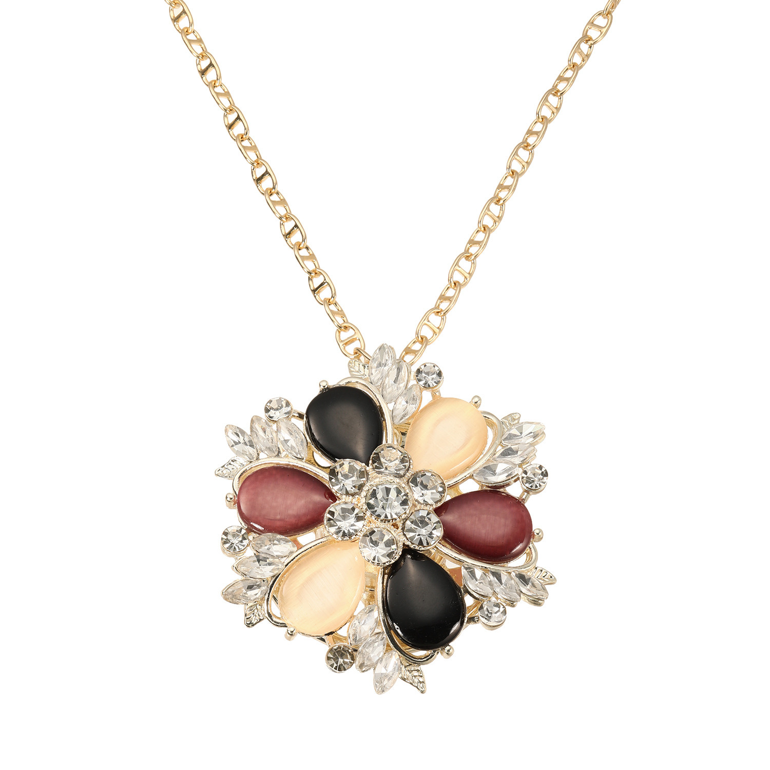 クイーンズシークレット 小枝流愛されジュエリー マグネットブローチ＆ ロングネックレス