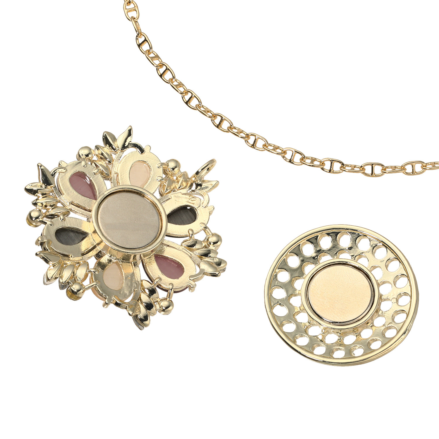 クイーンズシークレット 小枝流愛されジュエリー マグネットブローチ＆ ロングネックレス