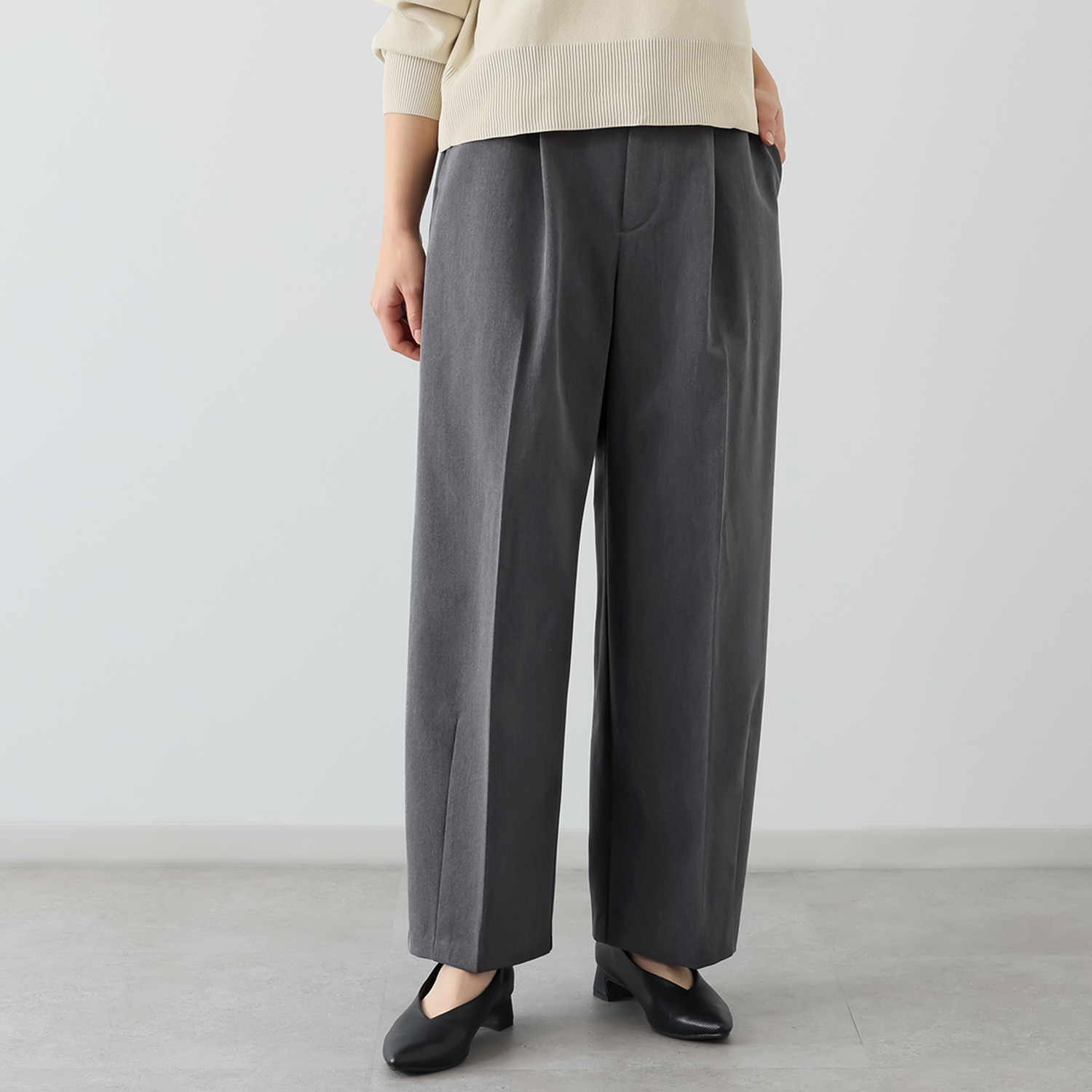 イロプライム あったか裏起毛 シークレットゴム カーブパンツ