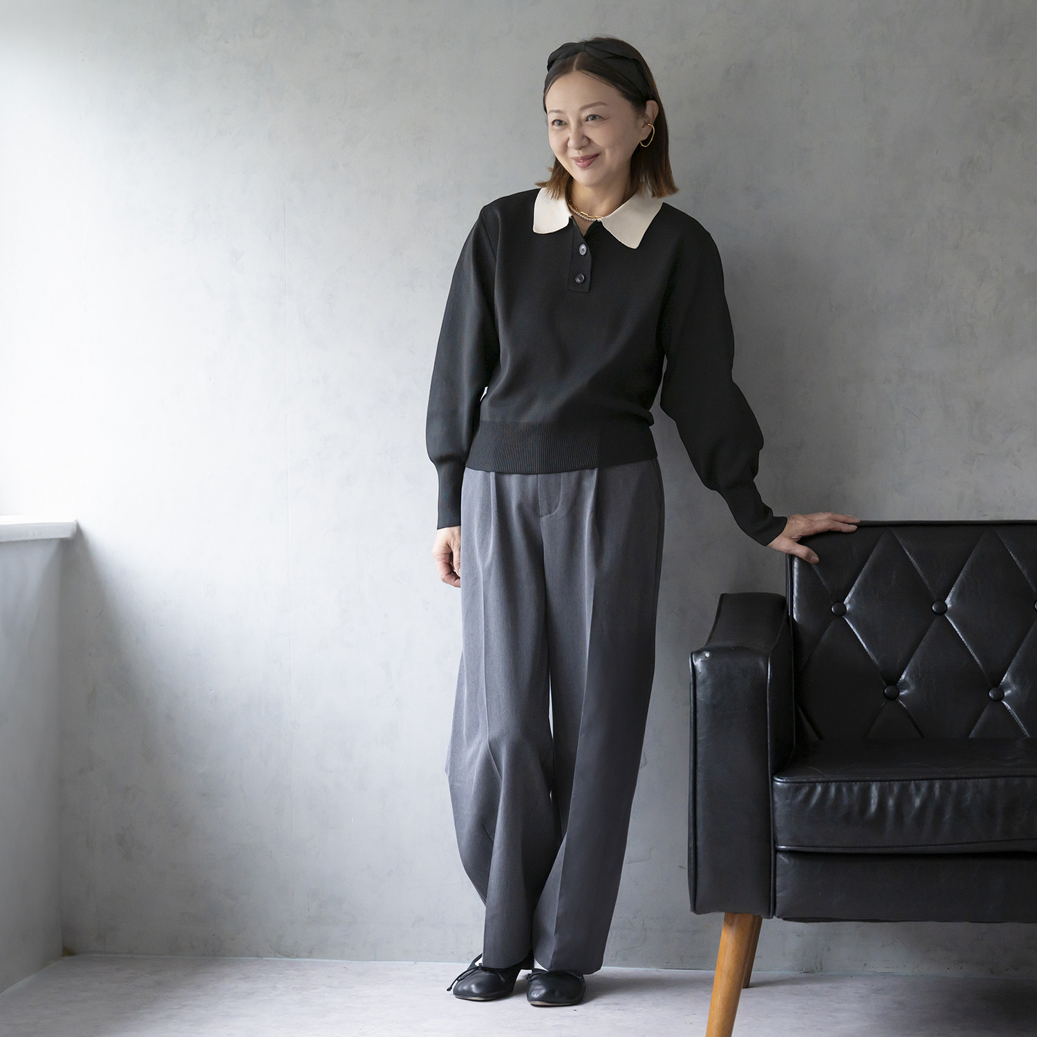 イロプライム あったか裏起毛 シークレットゴム カーブパンツ