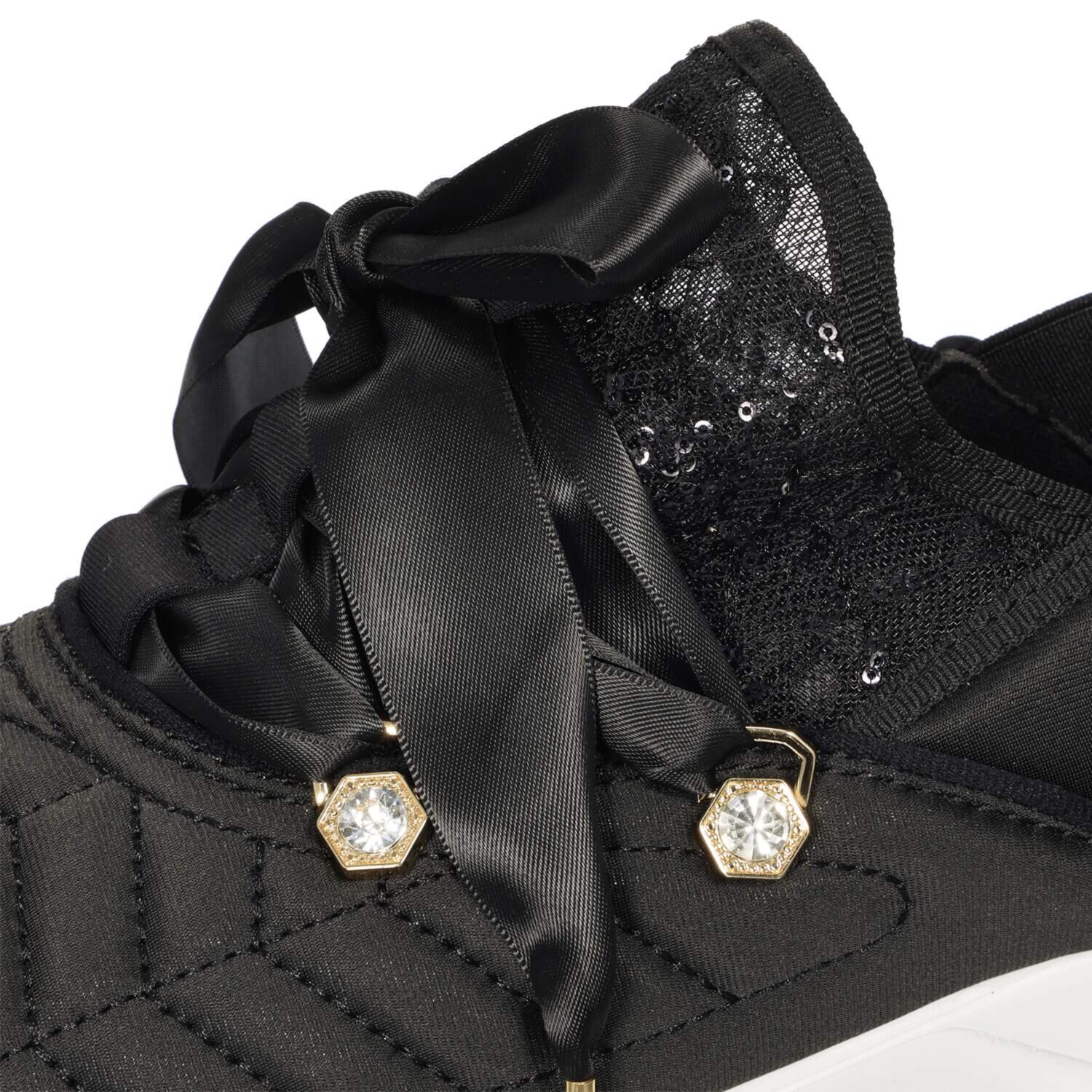 パドルージュ リボンアクセント 軽量スリッポンシューズ