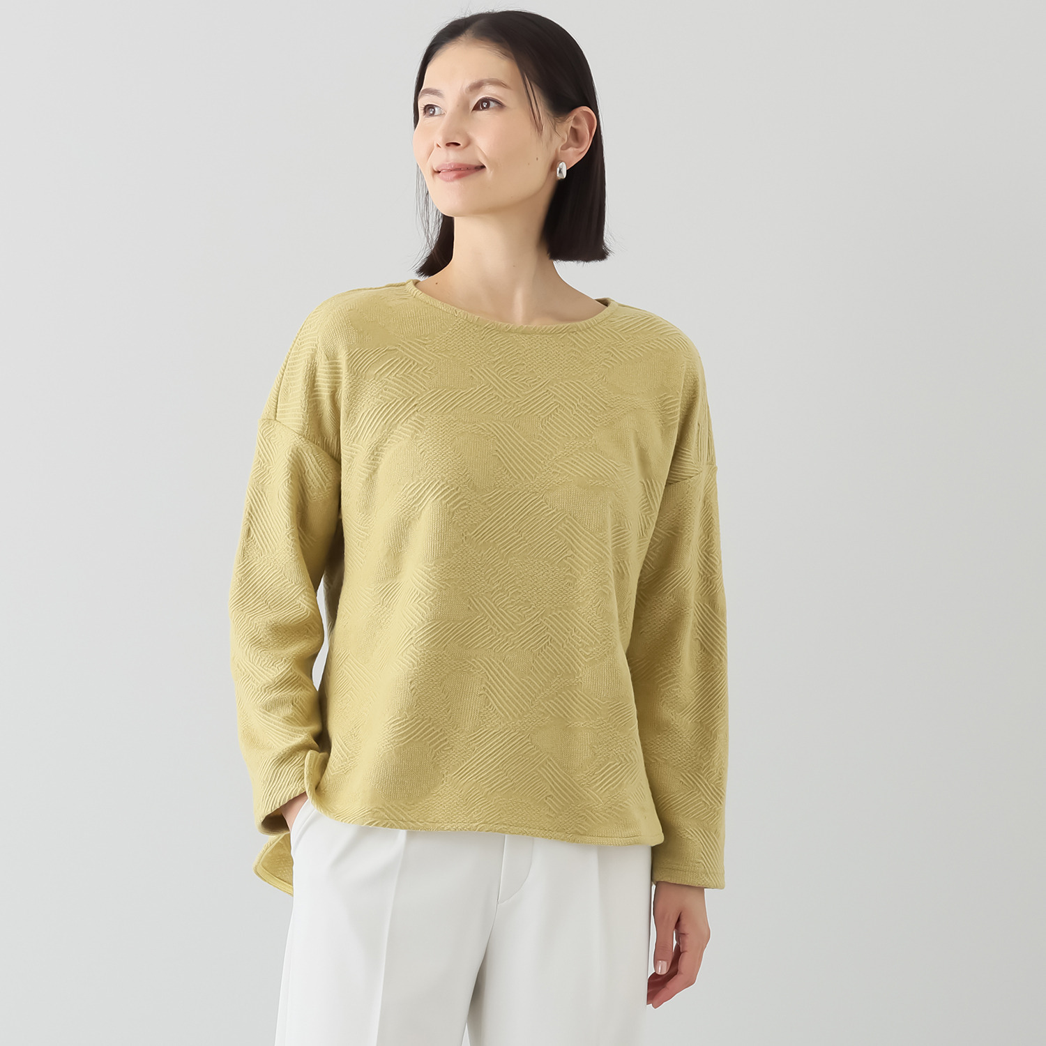 プレンディソール 幾何学柄 バルキージャガード プルオーバー