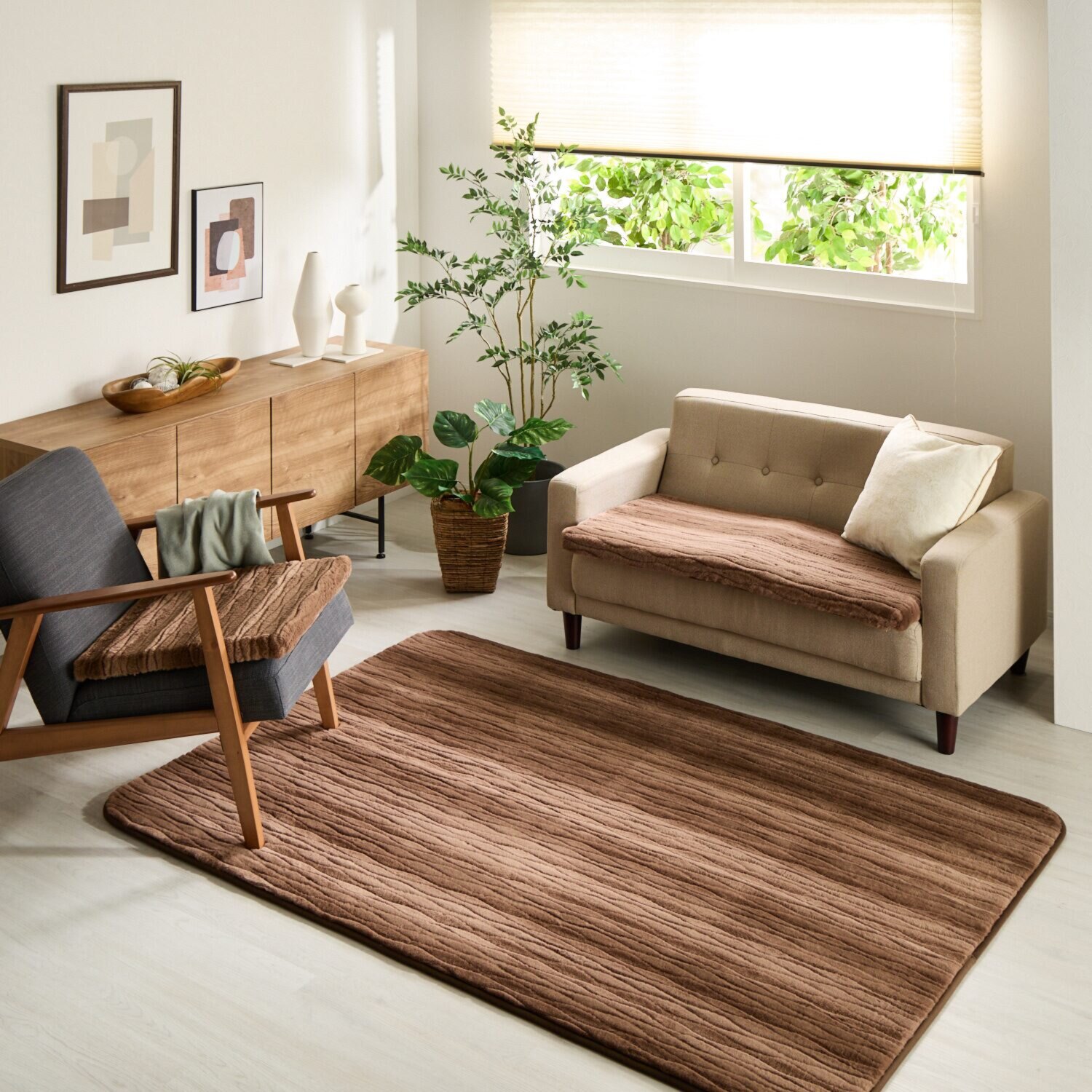 ソファーの座面に敷いて 快適な座り心地復活！ セーブルファータッチ 復活ソファーシート ＜２人掛用＞