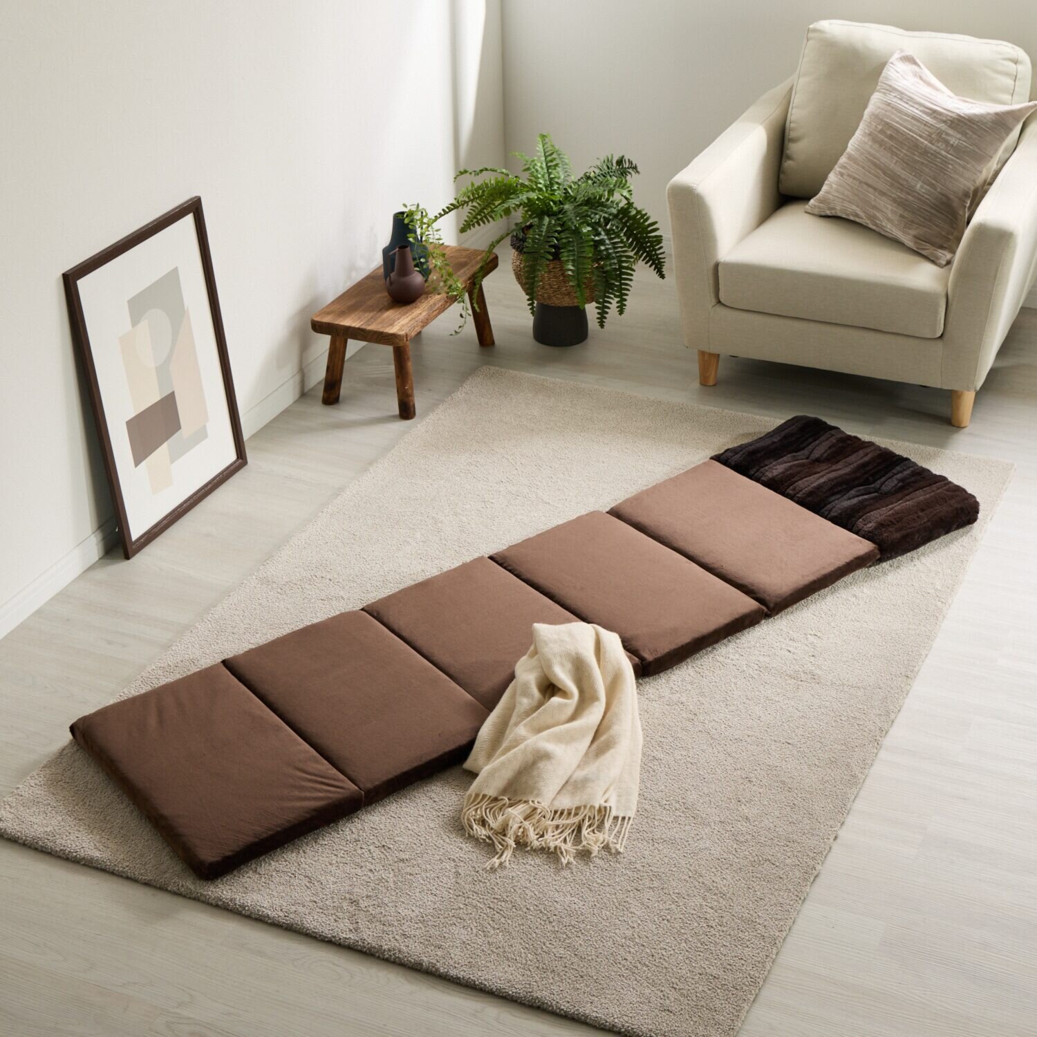 セーブルファータッチ 折りたためる お昼寝マット