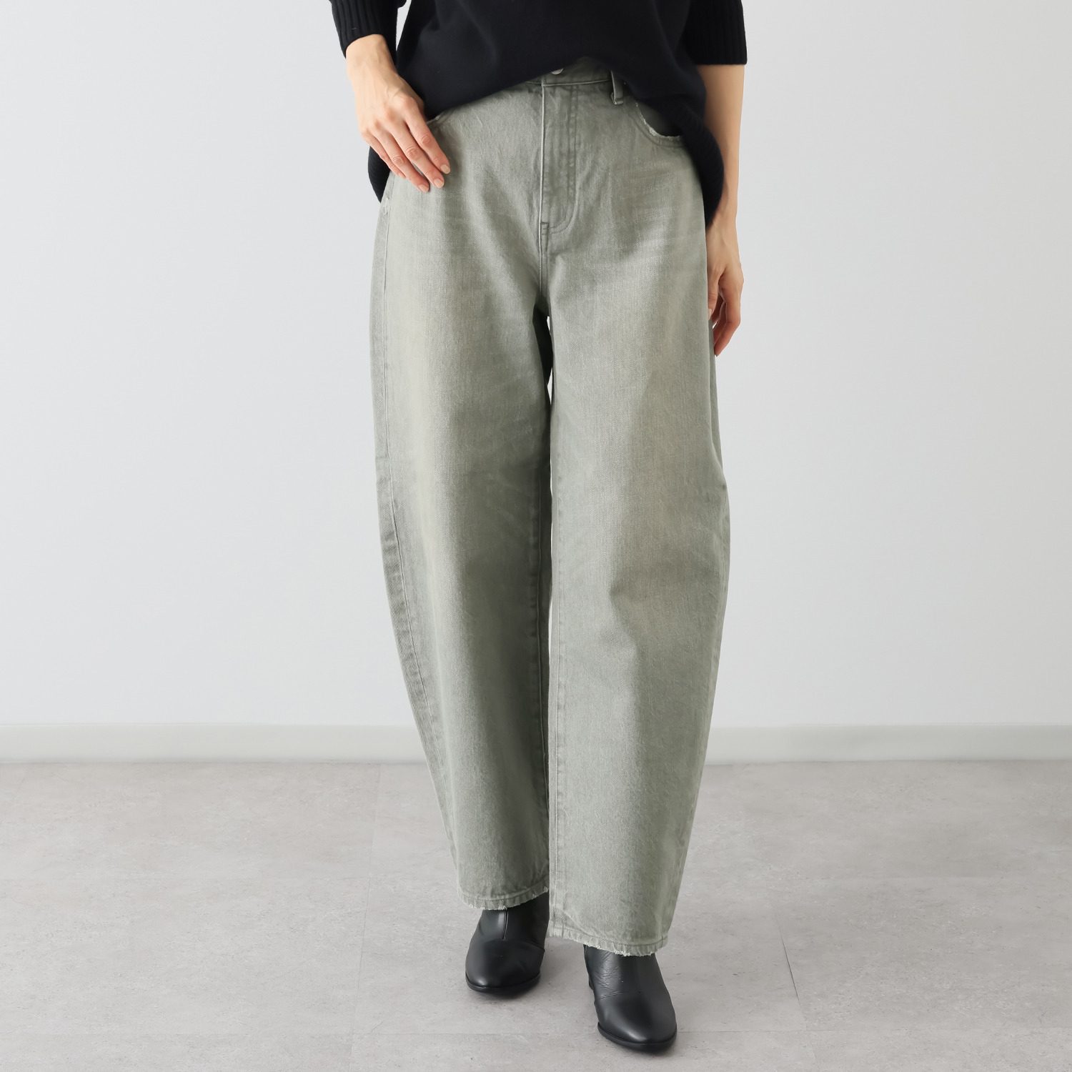 シュガーデプト プレミアムシリーズ コットン１００％ カラーデニム カーブパンツ