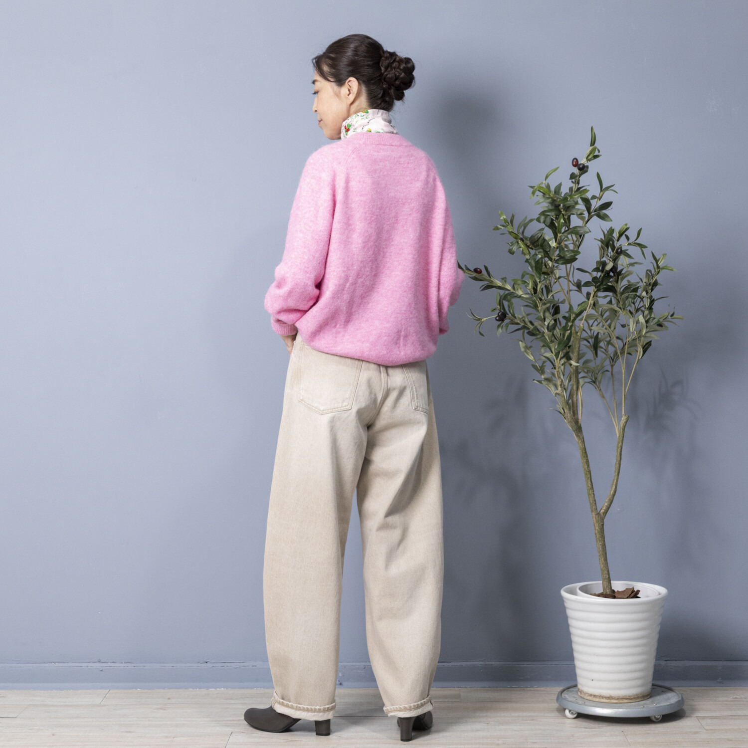 シュガーデプト プレミアムシリーズ コットン１００％ カラーデニム カーブパンツ