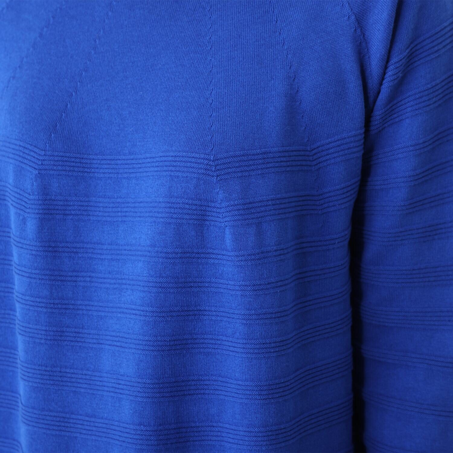 アール　アンド　エム フェルガーナ 日本製　立体編 ウズベキスタン産コットン 地柄ボーダー コクーンワンピース