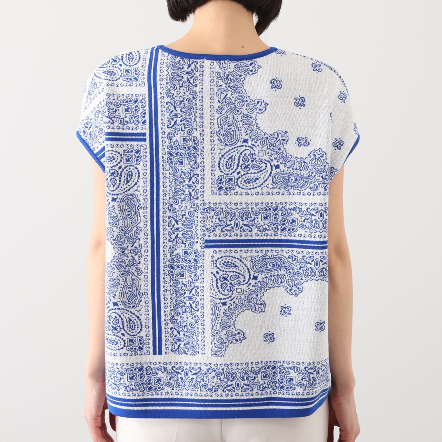 アール　アンド　エム フェルガーナ 日本製　ウズベキスタン産 コットン使用 ジャガードプルオーバー