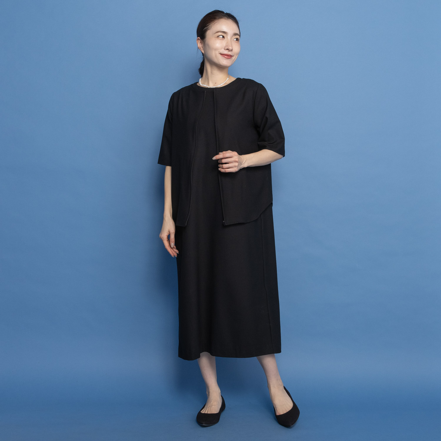 レア　ジェム オールシーズン 上質をまとう ウールトリアセテート混 ２ウェイブラウス