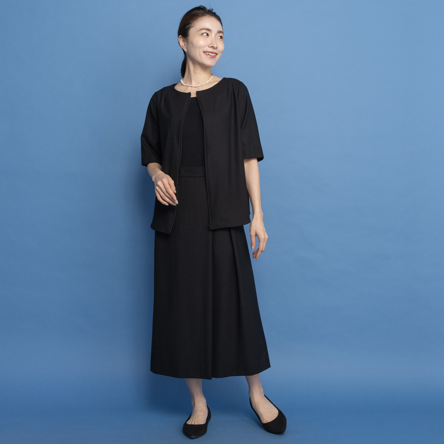 レア　ジェム オールシーズン 上質をまとう ウールトリアセテート混 ２ウェイブラウス