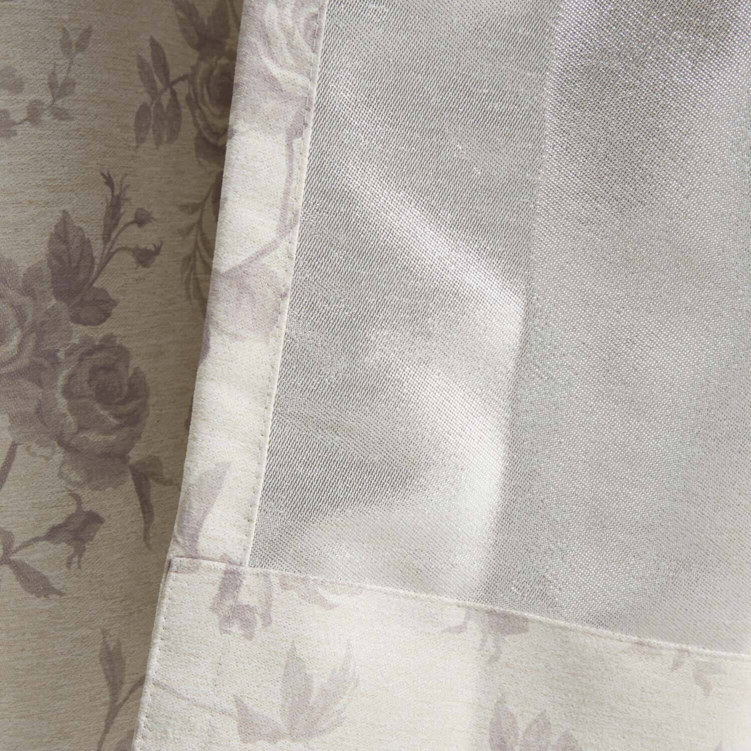 エコファイン 保温＆ＵＶカット ドレーププリント花柄 厚地カーテン２枚組 ＜１００×２１０ｃｍ＞