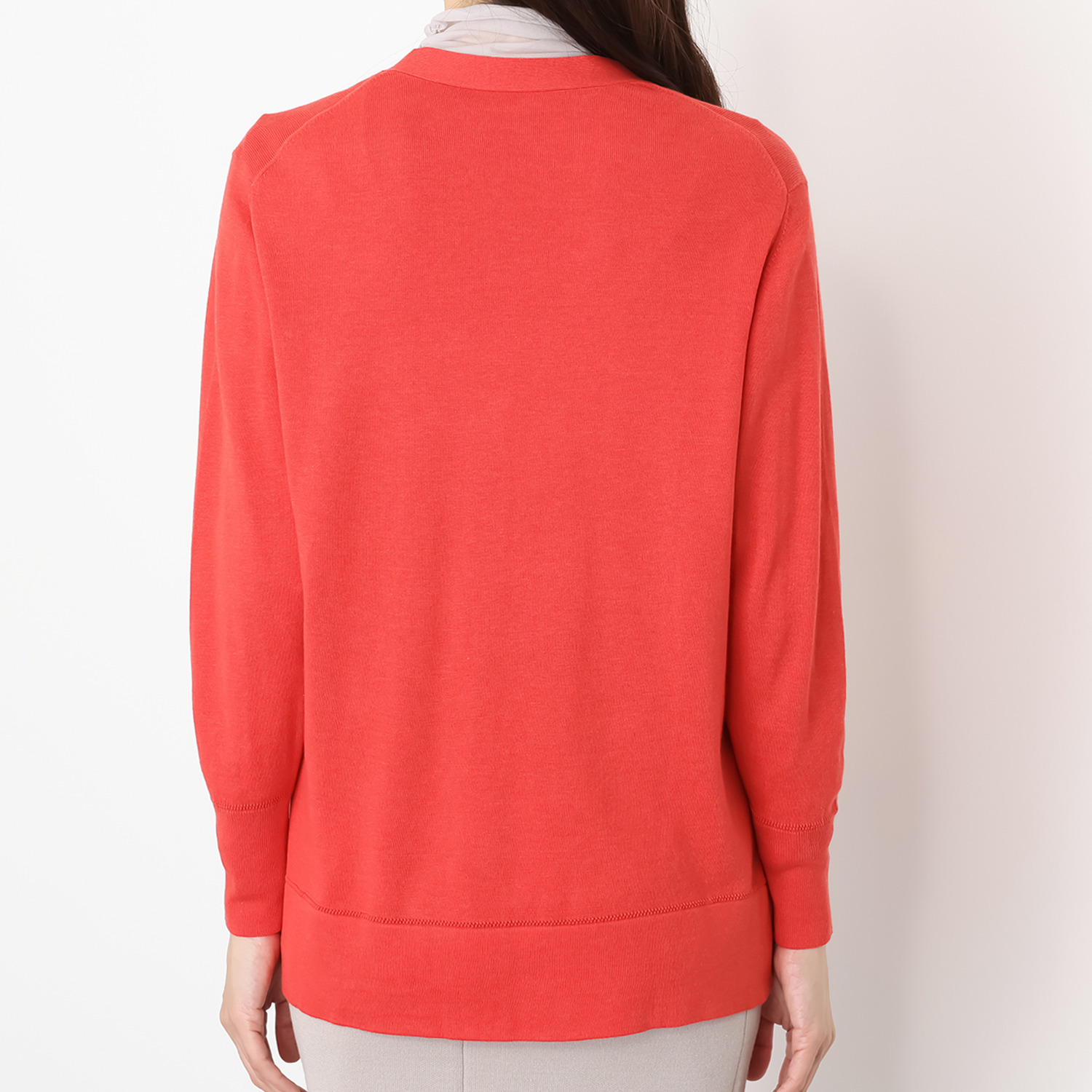 ソアージュ 希少なスビン綿１００％ とろける肌触りと 上品な光沢 ゆったりシルエット Ｖネックカーディガン