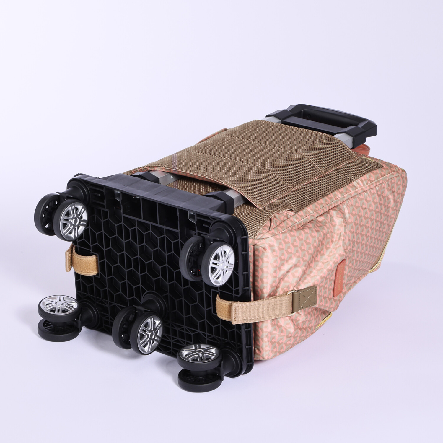 ＥＬＬＥ　ＳＰＯＲＴ はっ水 キューブ柄 ルリエシリーズ リュックにもなる 多機能キャリーケース