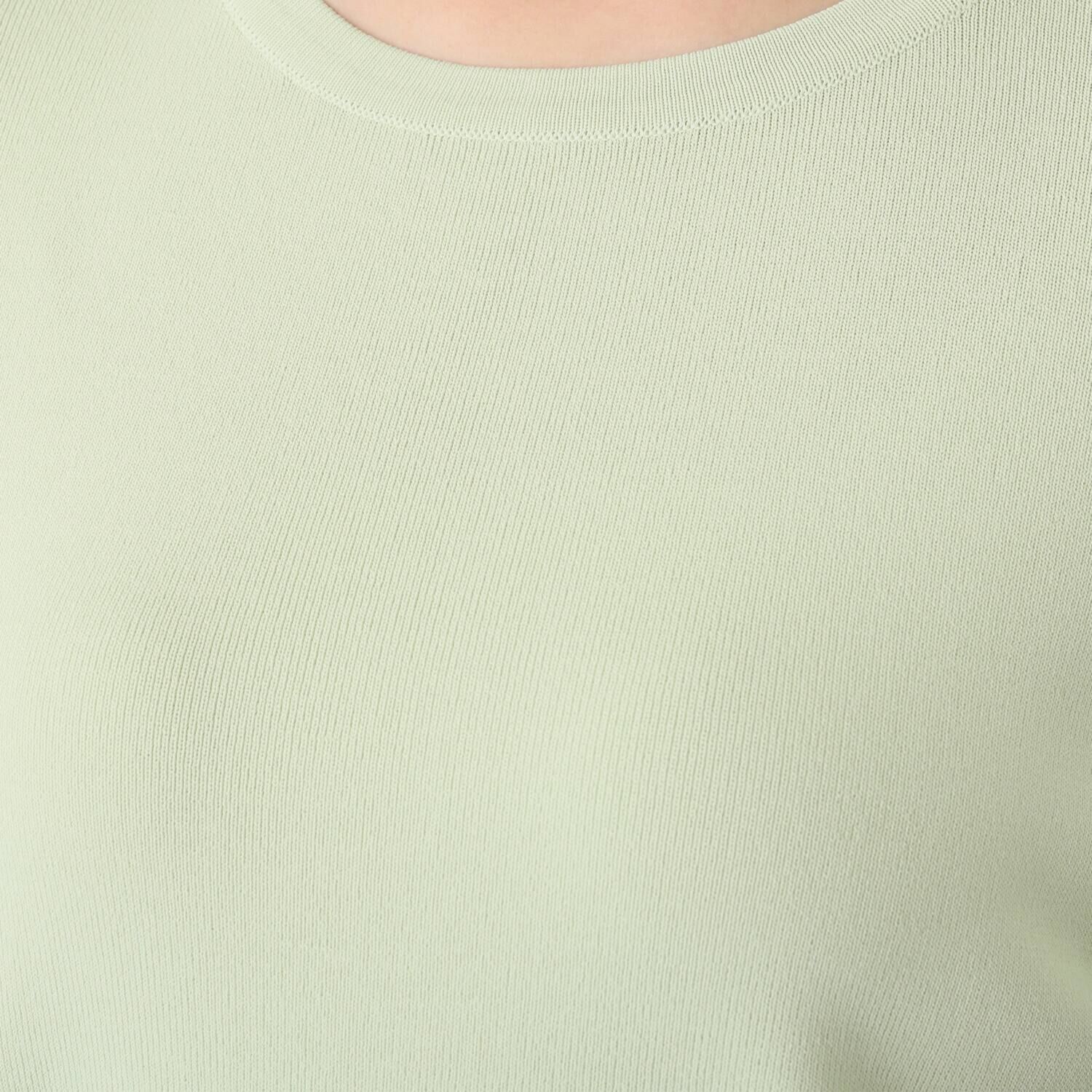 ルクオーレ きれい見え 総針編 九分袖 ニットプルオーバー