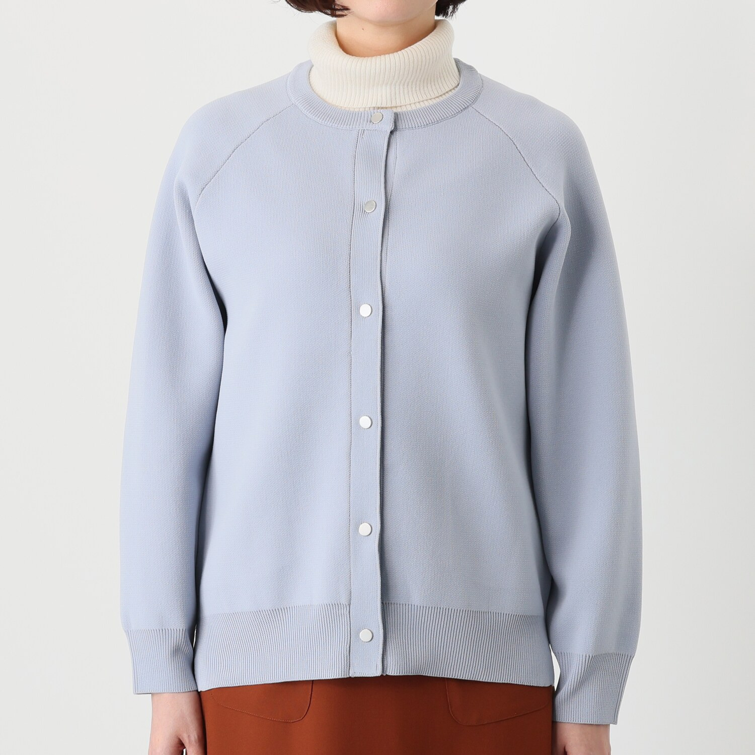 ルクオーレ 軽く羽織れる ハーフミラノリブ編 ニットブルゾン