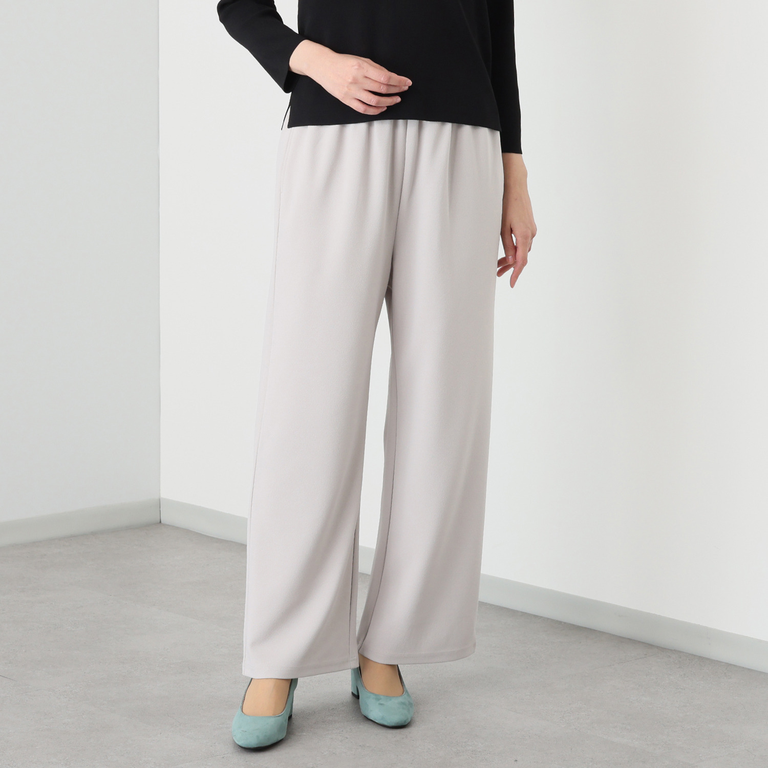 ルクオーレ カットジョーゼット ストレートパンツ