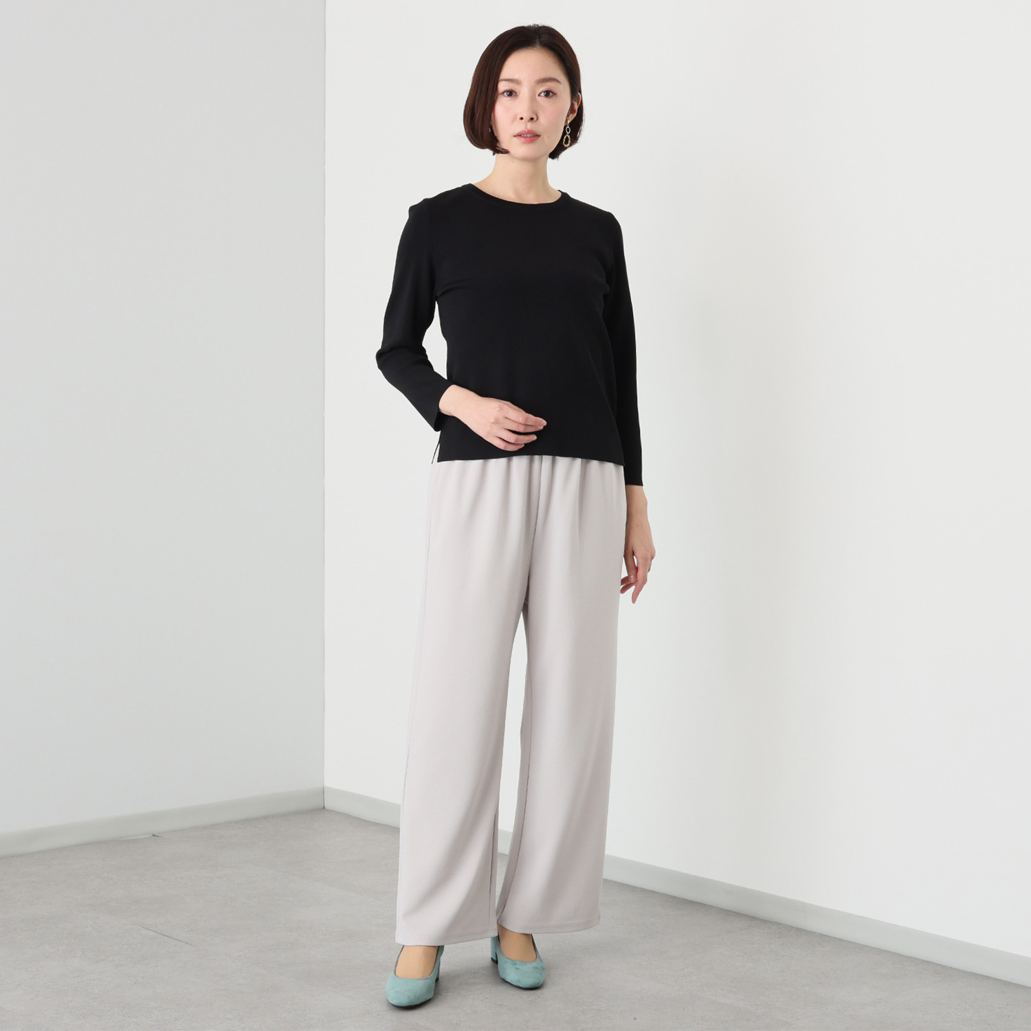 ルクオーレ カットジョーゼット ストレートパンツ