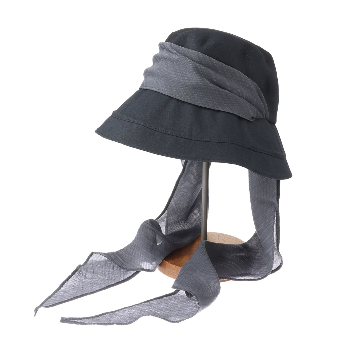 ミリーセヴァルセン マルチスカーフ付 ＵＶカット コットンリネンの 深めな帽子