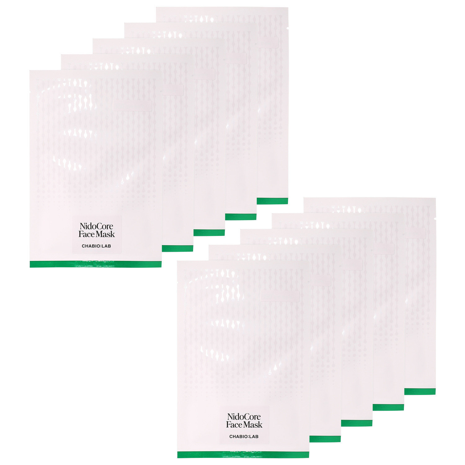 チャバイオラボ 独自のハリ・潤い成分 ヒトサイタイ間葉幹細胞 順化培養液配合 ニドコア　フェイスマスク １０枚セット 