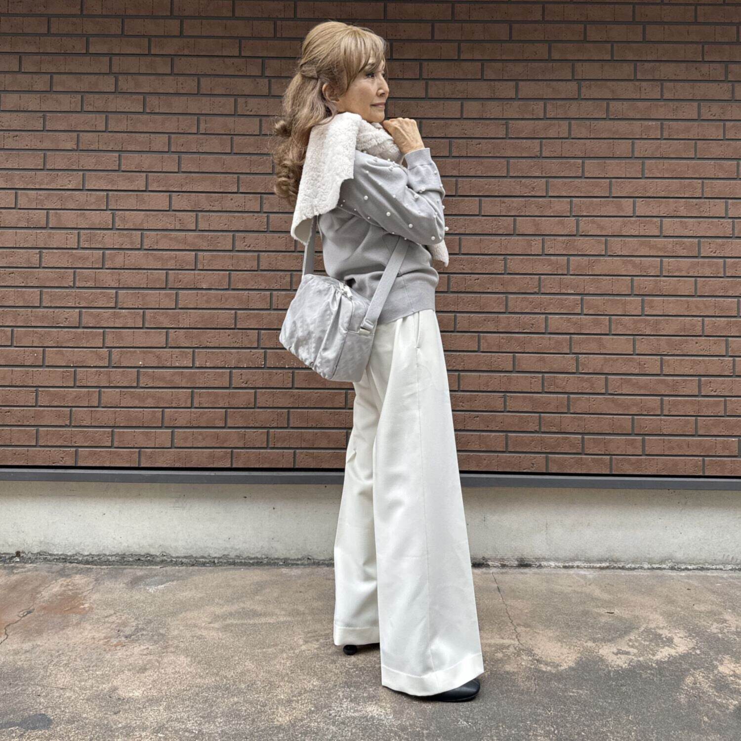 マダムヒロコ はっ水馬柄ジャガード ショルダーバッグ