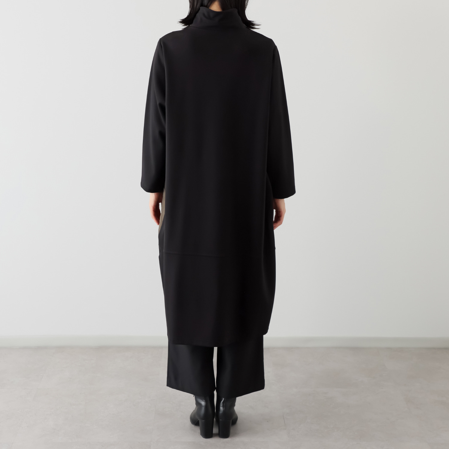 ベルポニー 異素材切替 カジュアルモード デザインロングコート