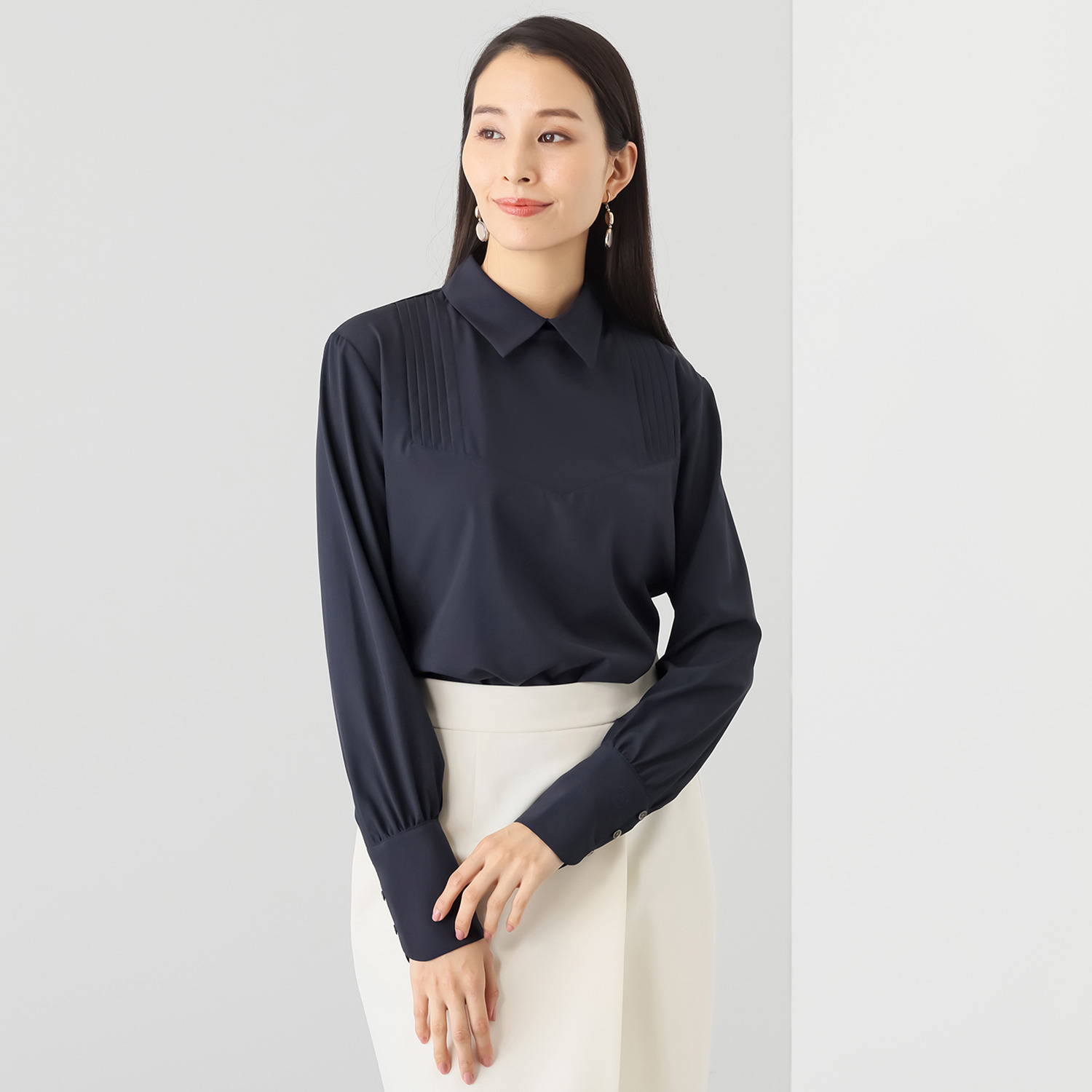 シック　バイ　ネイチャー ピンタック クラッシーシャツ