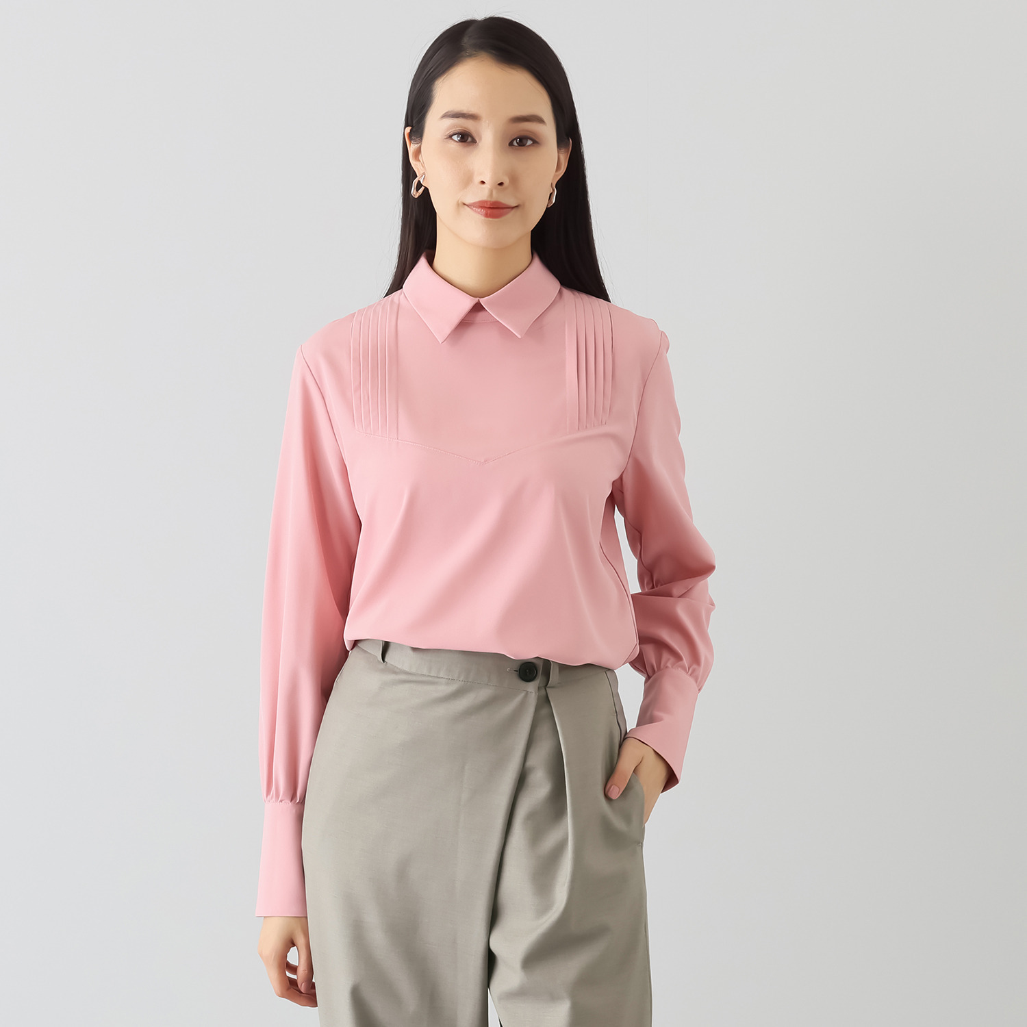 シック　バイ　ネイチャー ピンタック クラッシーシャツ