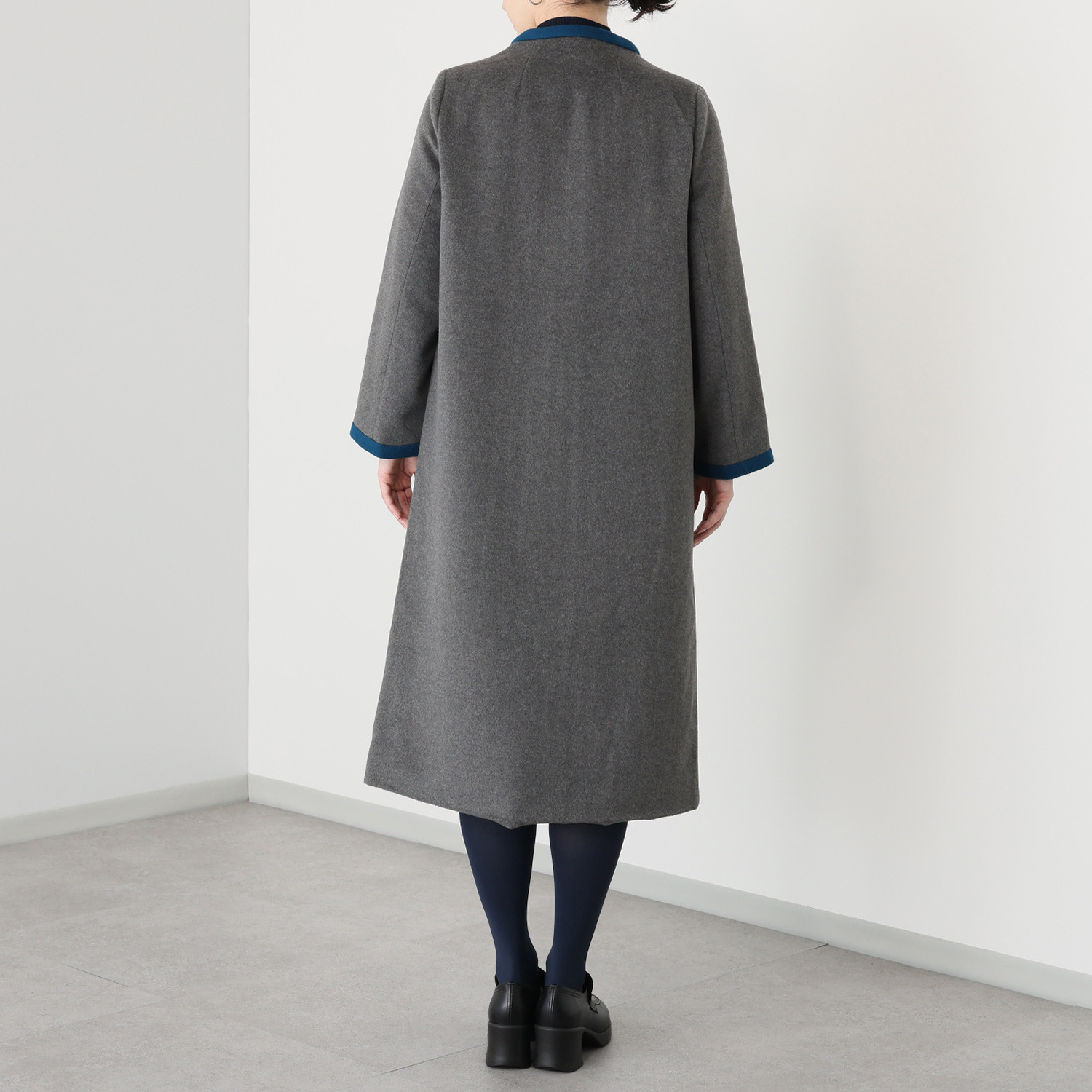 エムジェイアール　バイ マチコ　ジント　ロンドン ウールブレンド 配色アクセント ボトルネックコート