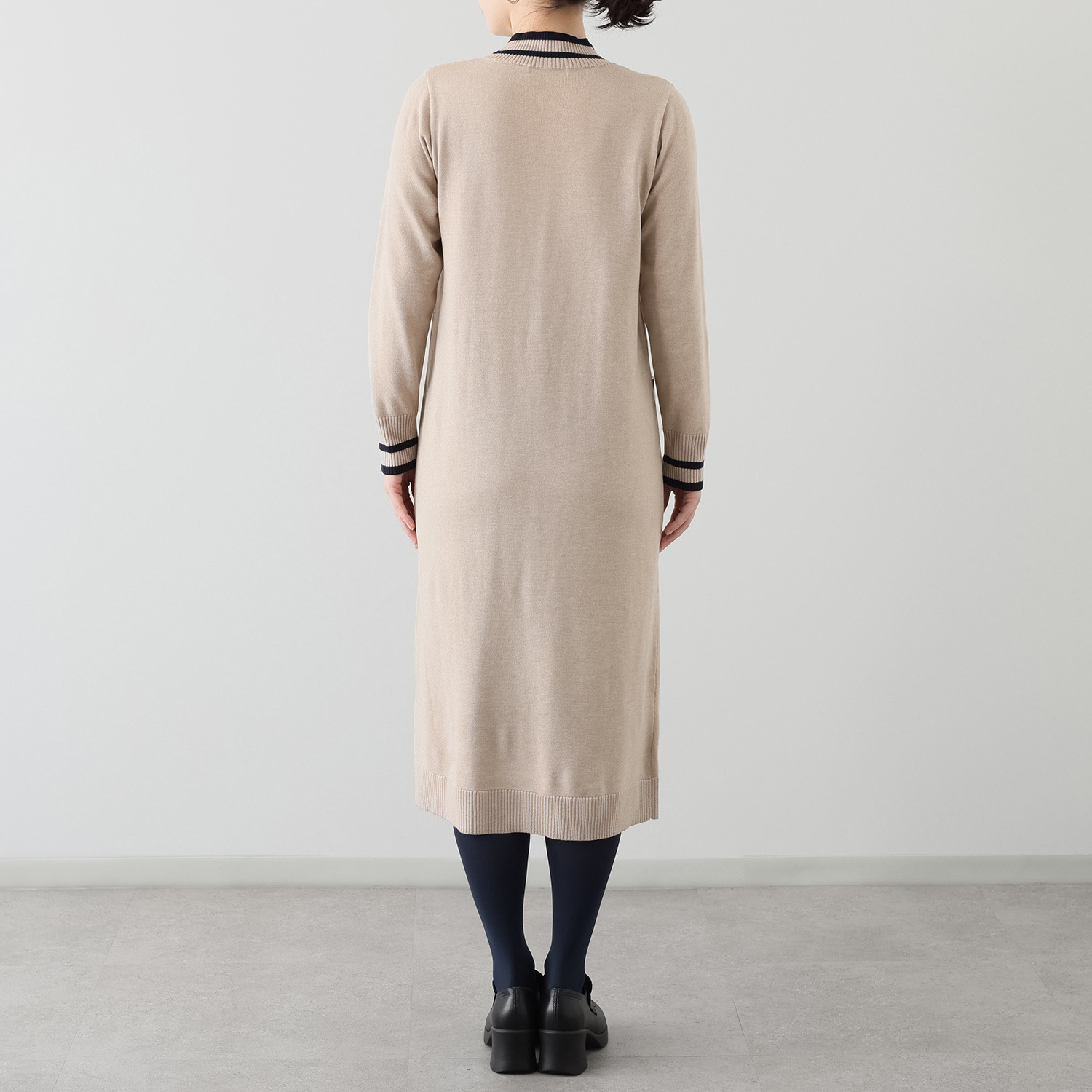 エムジェイアール　バイ マチコ　ジント　ロンドン 配色アクセント ニットワンピース