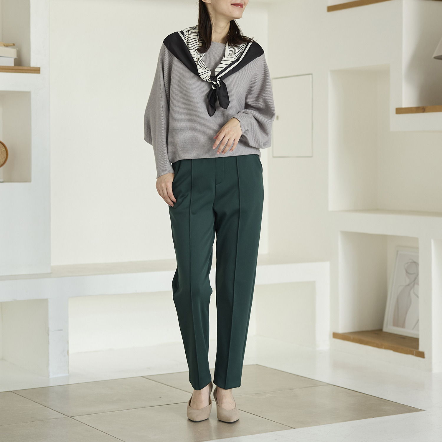 ＴＡＫＵＭＩＢＡ すふれ起毛プラス 保温 イージー テーパードスラックス