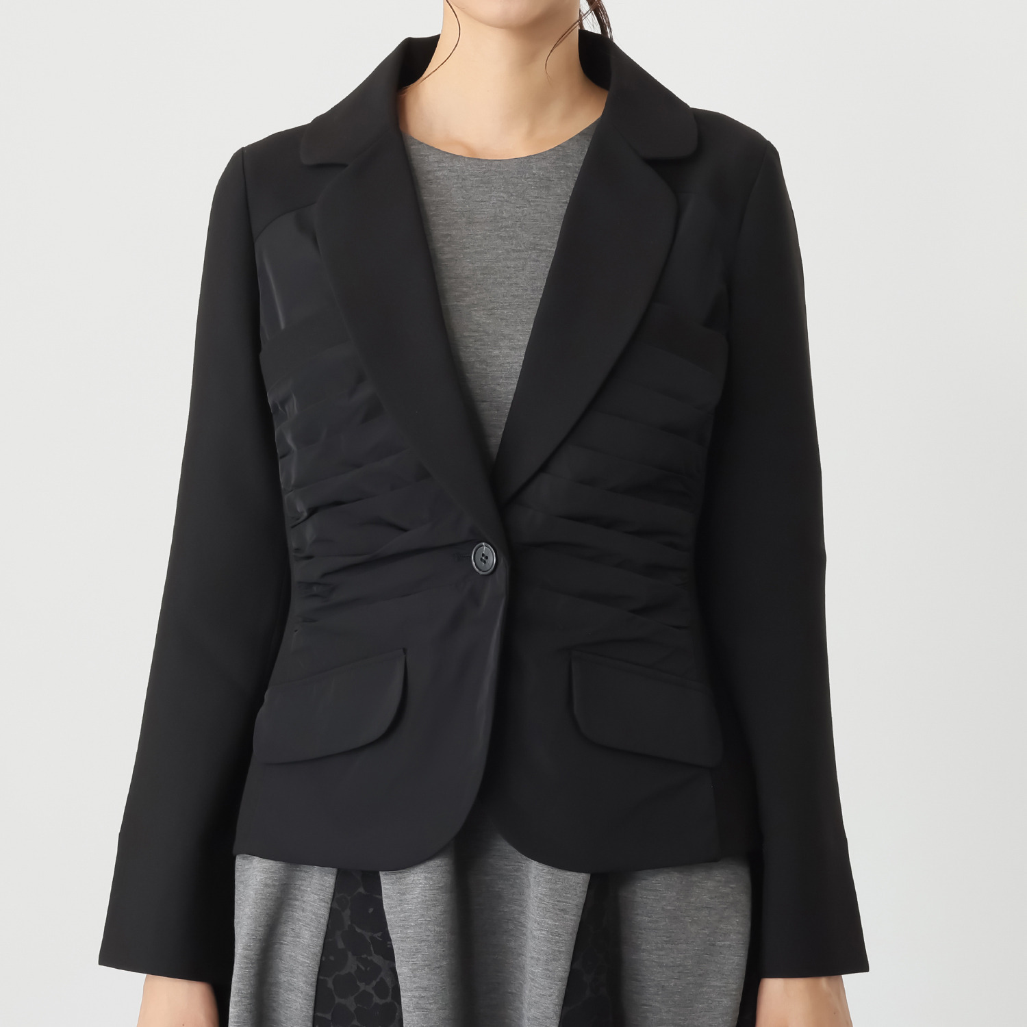 マダムヒロコ タフタギャザー切替 テーラージャケット