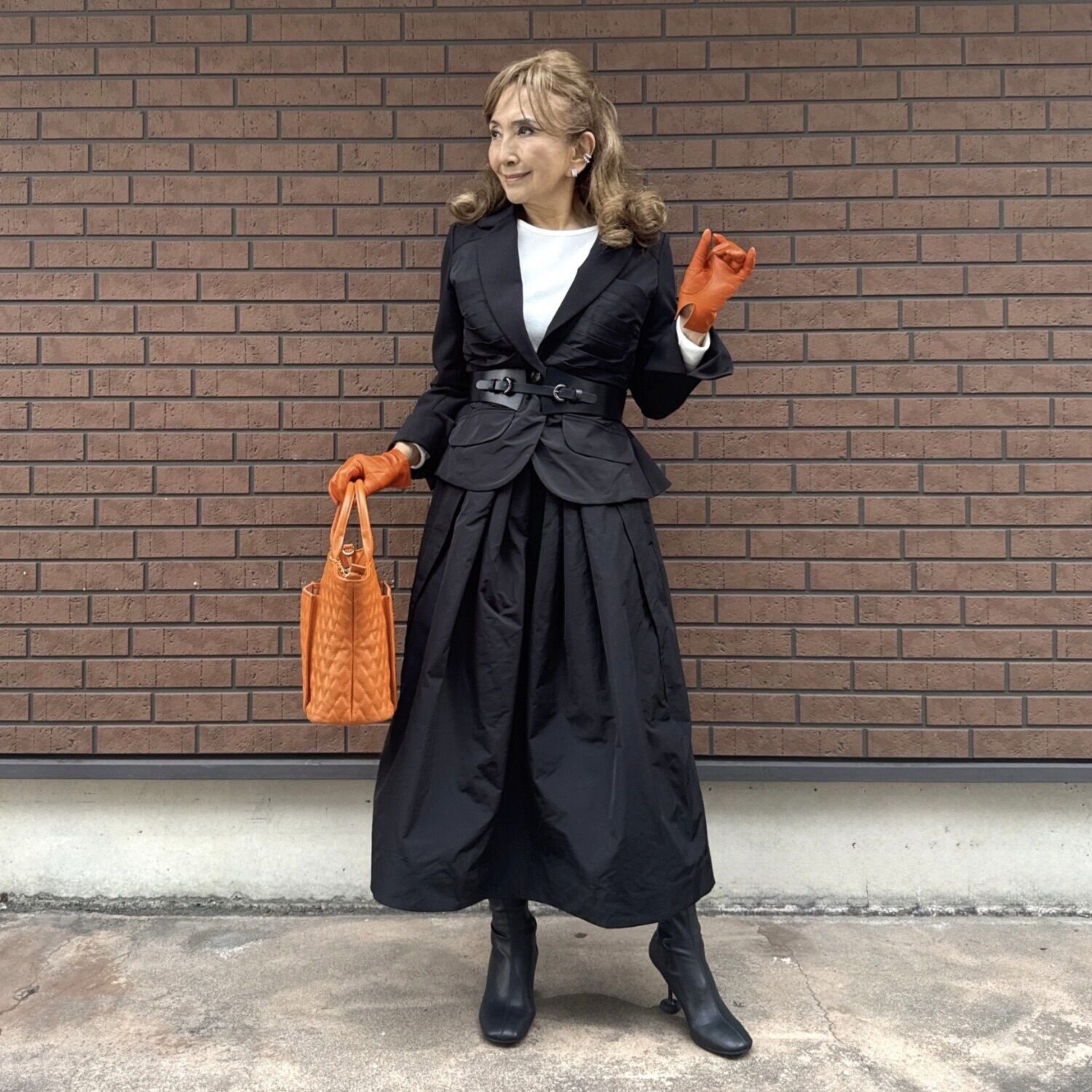 マダムヒロコ タフタギャザー切替 テーラージャケット