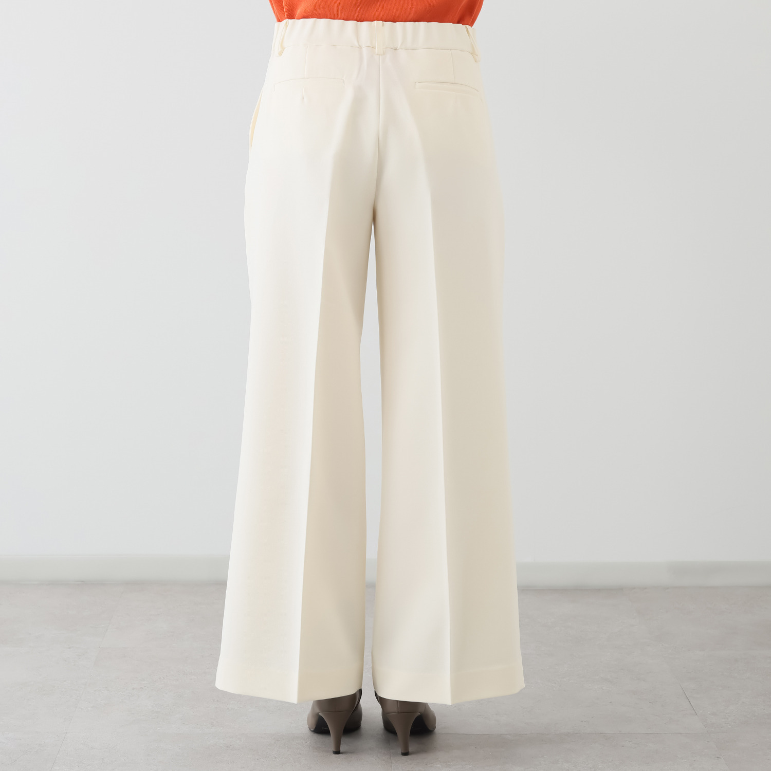 マダムヒロコ ダブルジョーゼット ワイドフレアーパンツ