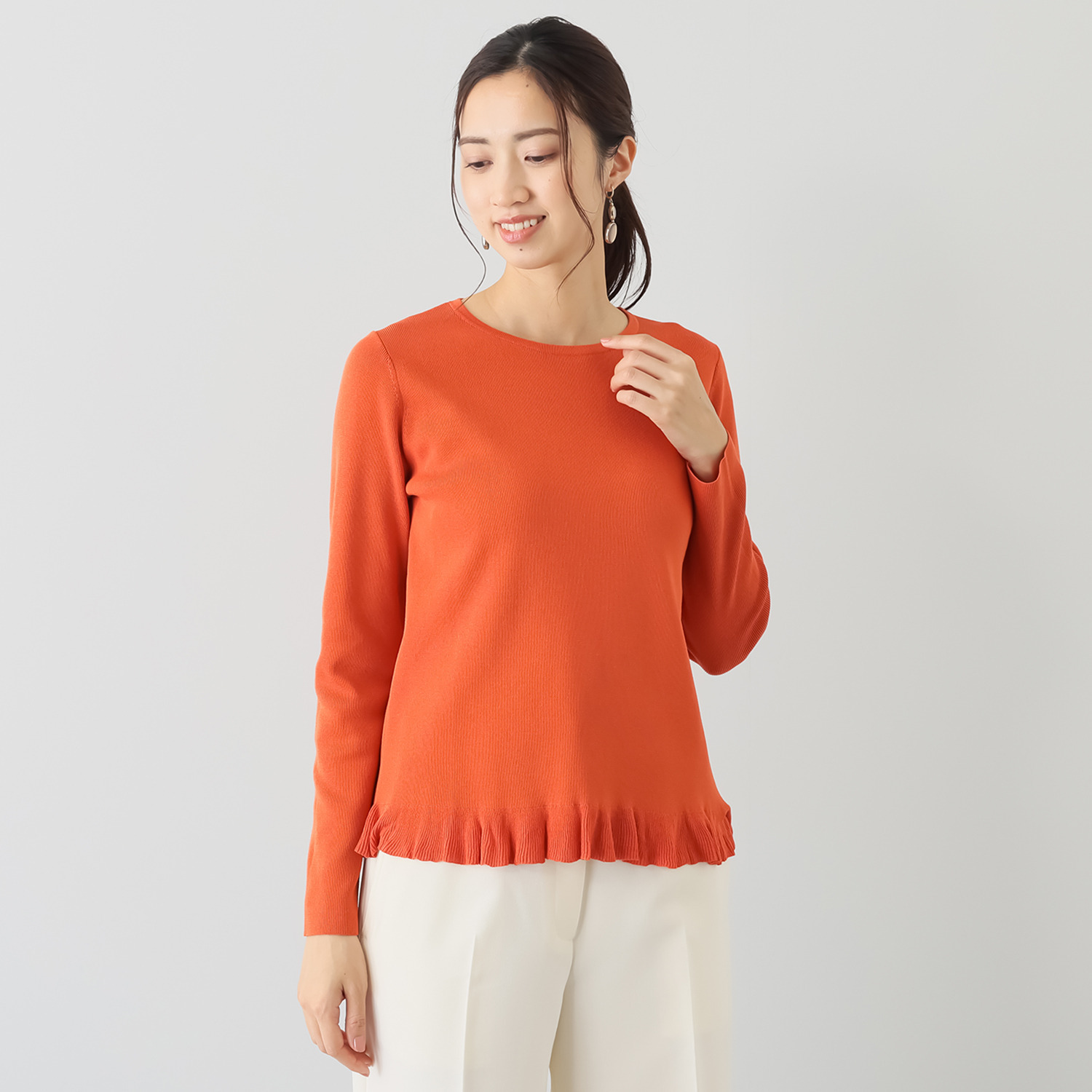 マダムヒロコ フリルアクセント ニットプルオーバー