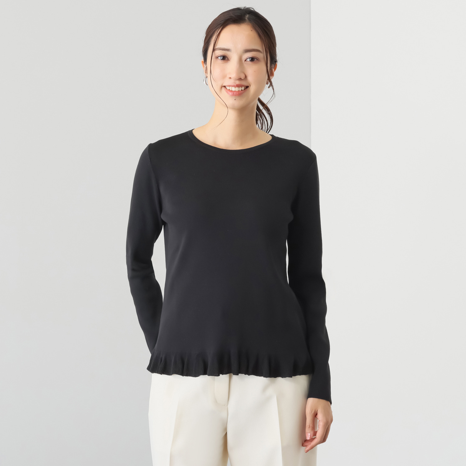 マダムヒロコ フリルアクセント ニットプルオーバー