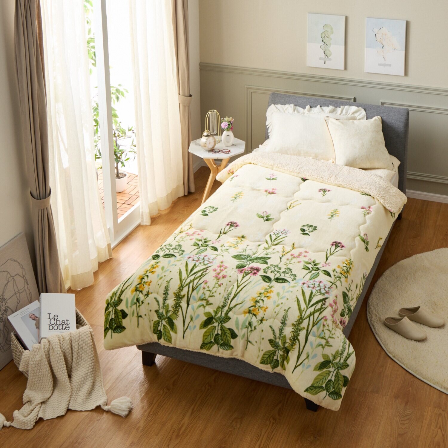 大津毛織 吸湿発熱ホットテックス 中わた入り シープ調 モコモコボリューム毛布 ＜ダブル＞