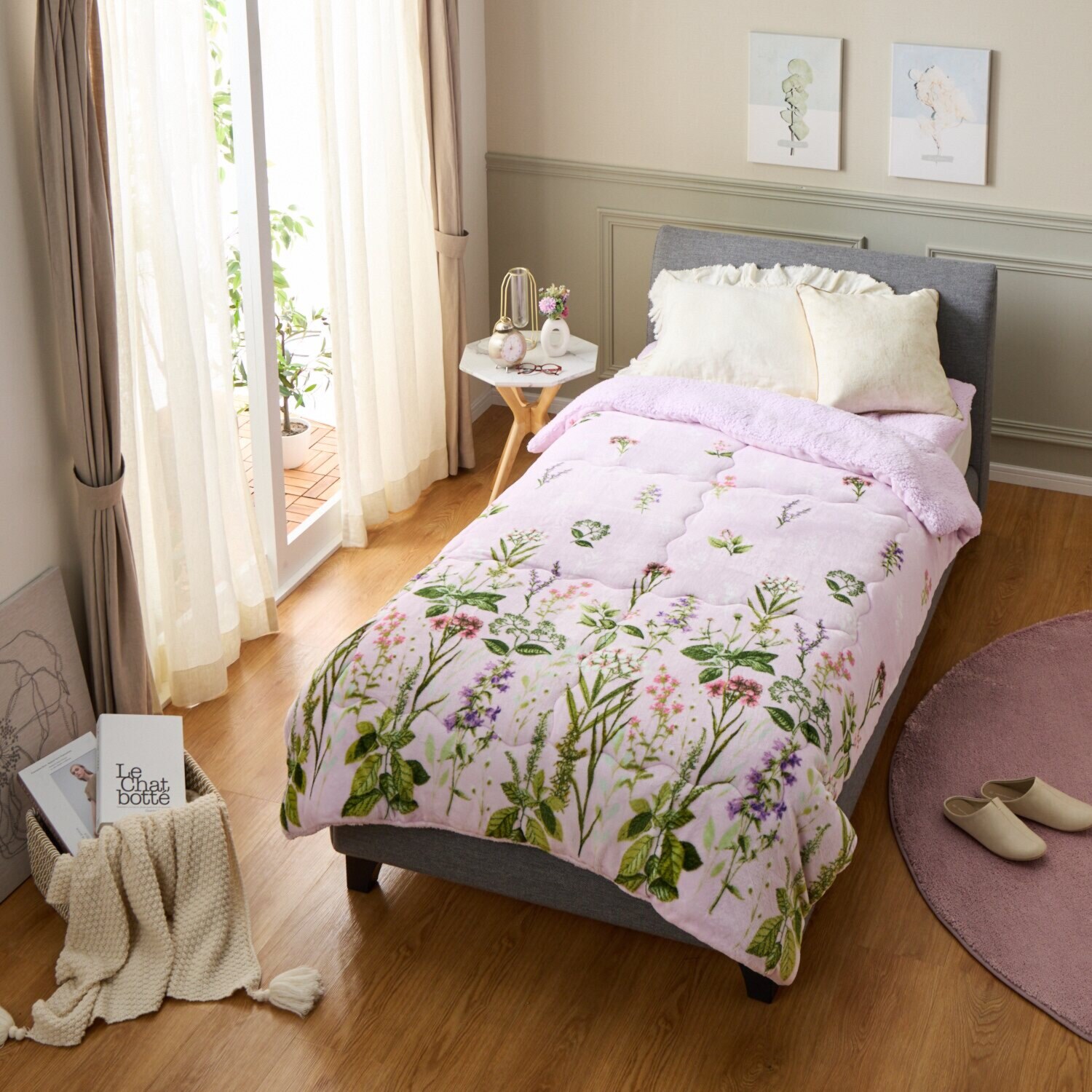 大津毛織 吸湿発熱ホットテックス 中わた入り シープ調 モコモコボリューム毛布 ＜クイーン＞